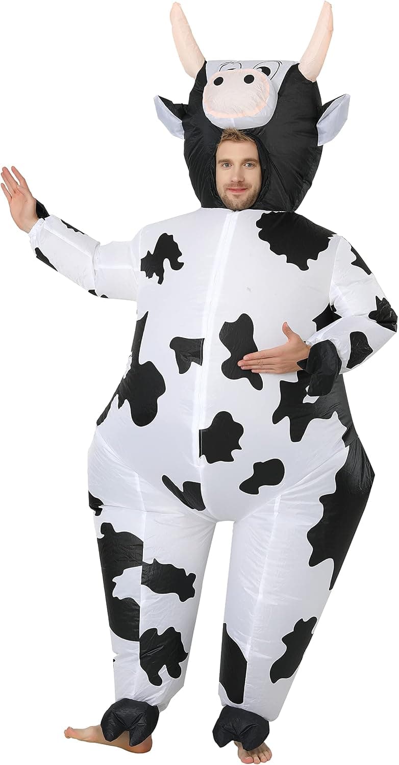 FXICH Disfraz de Vaca Hinchable para Adulto - Halloween, Navidad, Juegos de Rol, Fiestas y Disfraces
