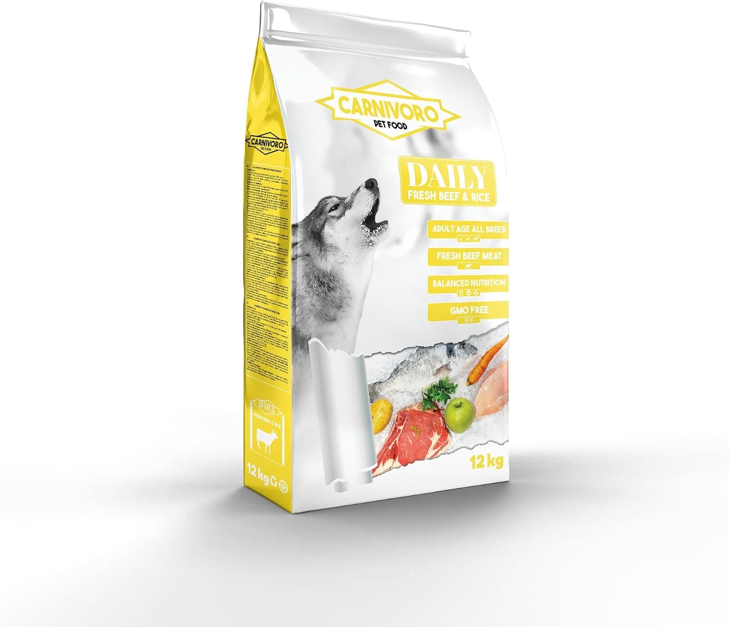 CARNIVORO Daily 12 Kg Pienso Perros Adultos con Ternera y Arroz Integral