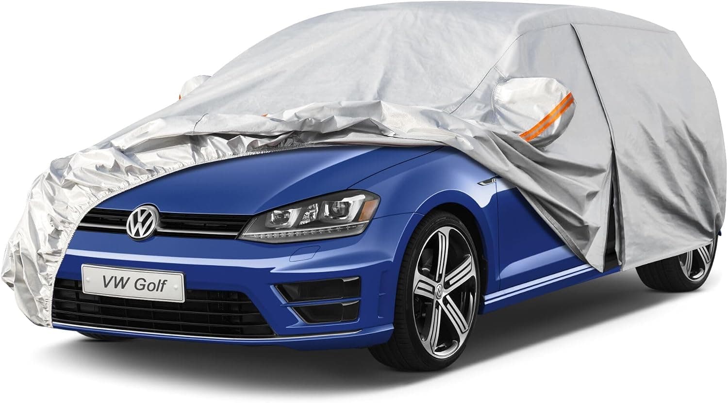 Kayme Funda Coche Exterior, Compatibles con Volkswagen Golf MK5/6/7/8 (2003-2025), Cubierta para Coche Impermeable Anti-UV Antipolvo de 6 Capas, Cubre Coche con Cremallera y Forro de Algodón.