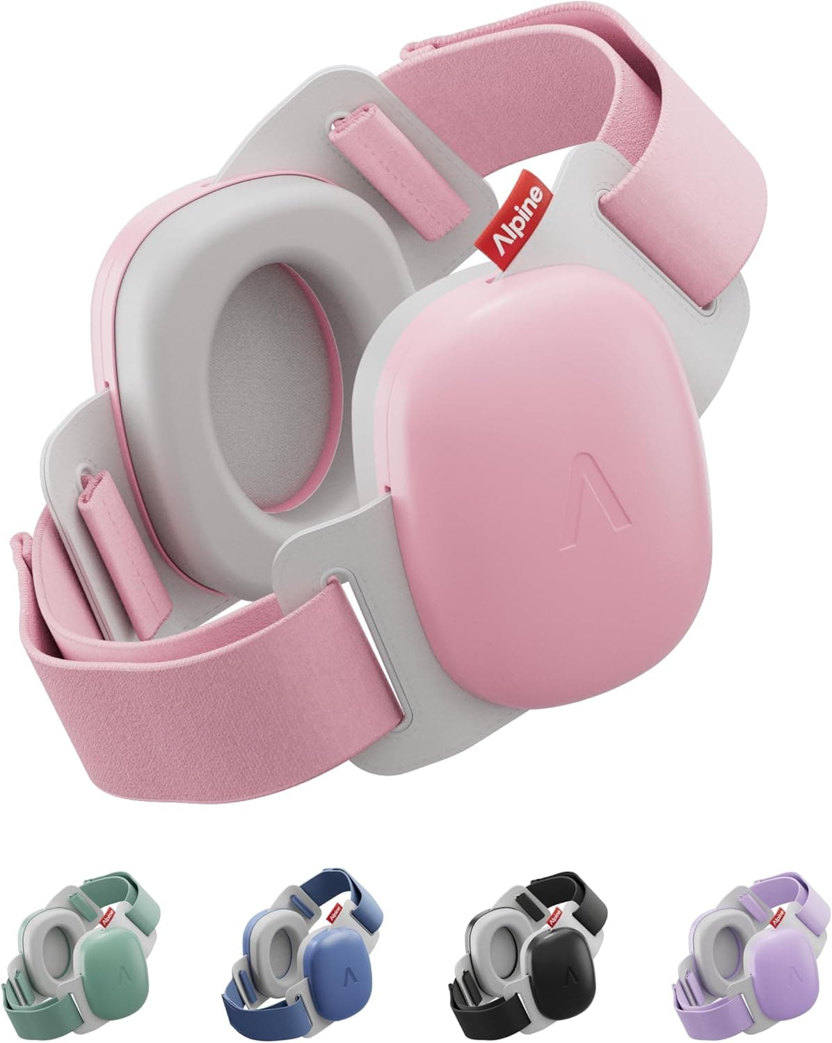 Alpine Muffy Baby Confort – Cascos Bebe Antiruido – Certificado CE & ANSI – Diadema Única Para Un Ajuste Seguro Y Cómodo – Protección Auditiva Ajustable Hasta 48 Meses – Atenuación De 24 dB, Rosa