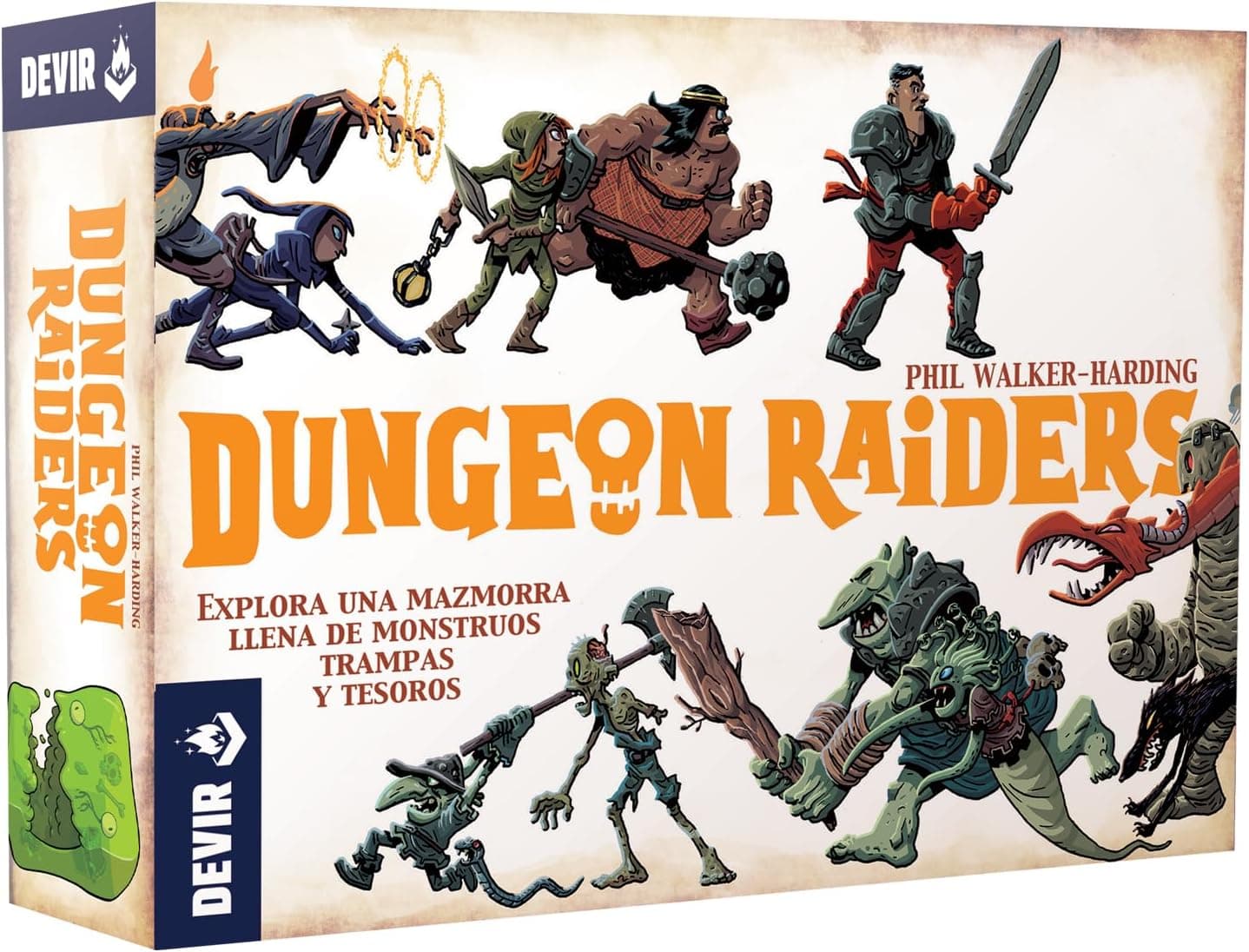 Devir - Dungeon Raiders, Juego de Mesa de Cartas, con Amigos, para Fiestas, 8 años (BGHRAI)