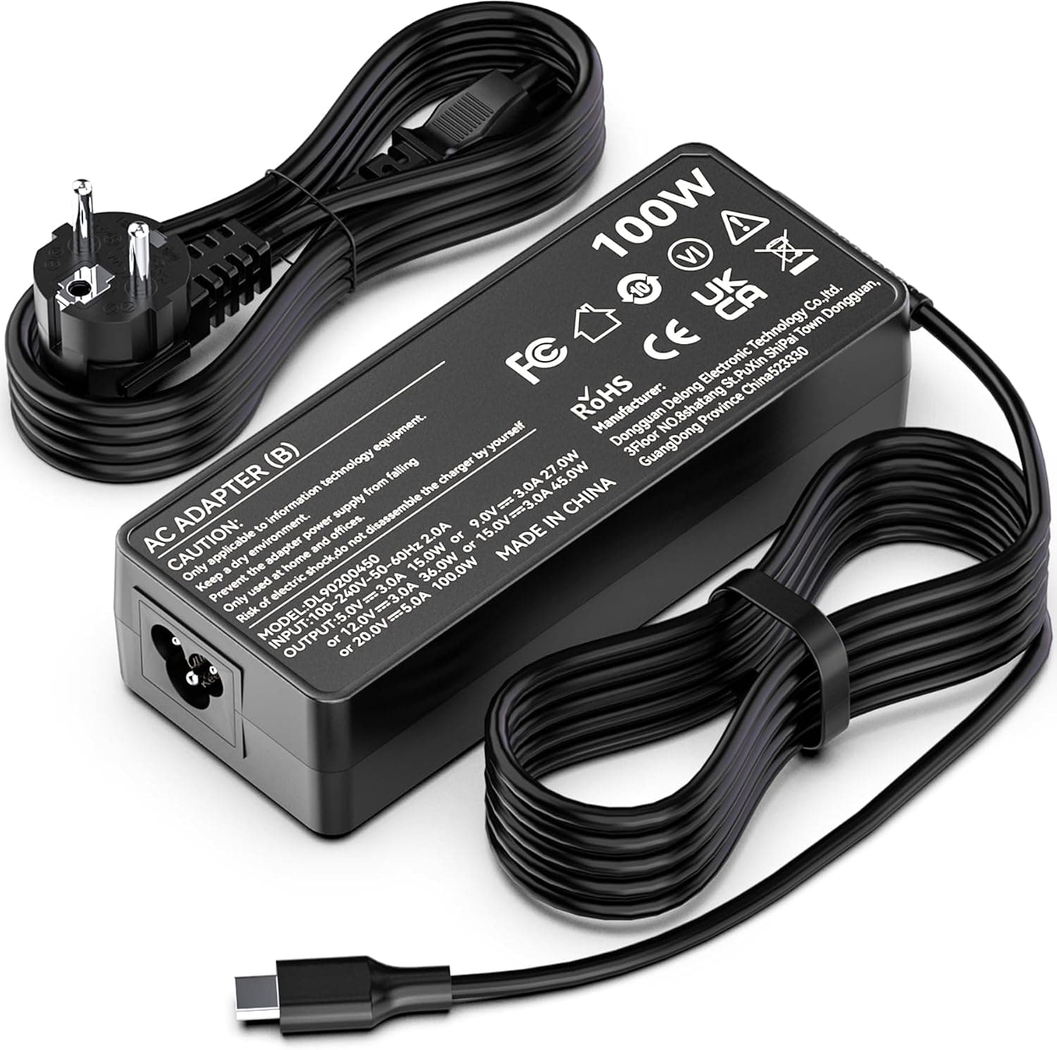 Cargador Portátil USB C 100W,Adaptador de Alimentación 96W 90W 87W 65W 45W