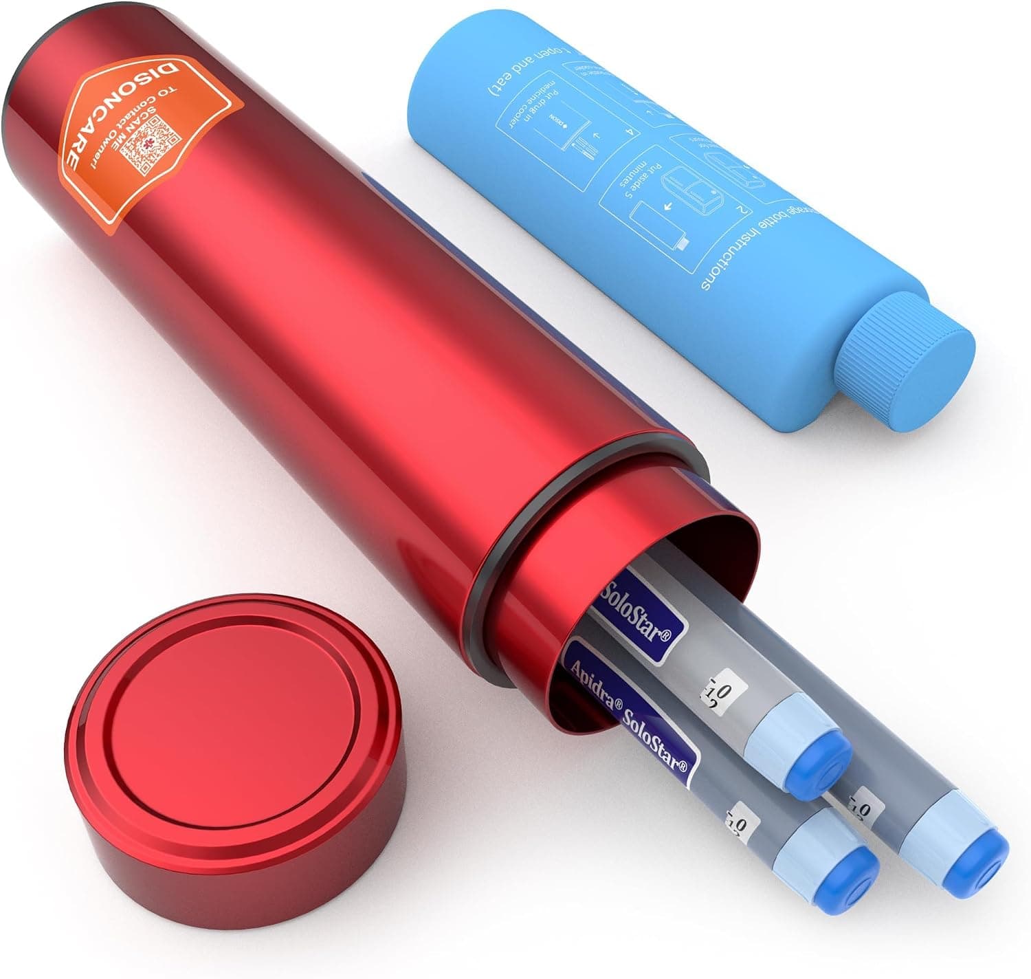 DISONCARE 60H 4 PLUMAS Nevera Portatil Insulina Viaje TSA 2-8℃ Gel Enfriador Medicamentos Pequeña-Estuche Insulina Isotermica para Jeringas y Viales |Bolsa de Diabéticos