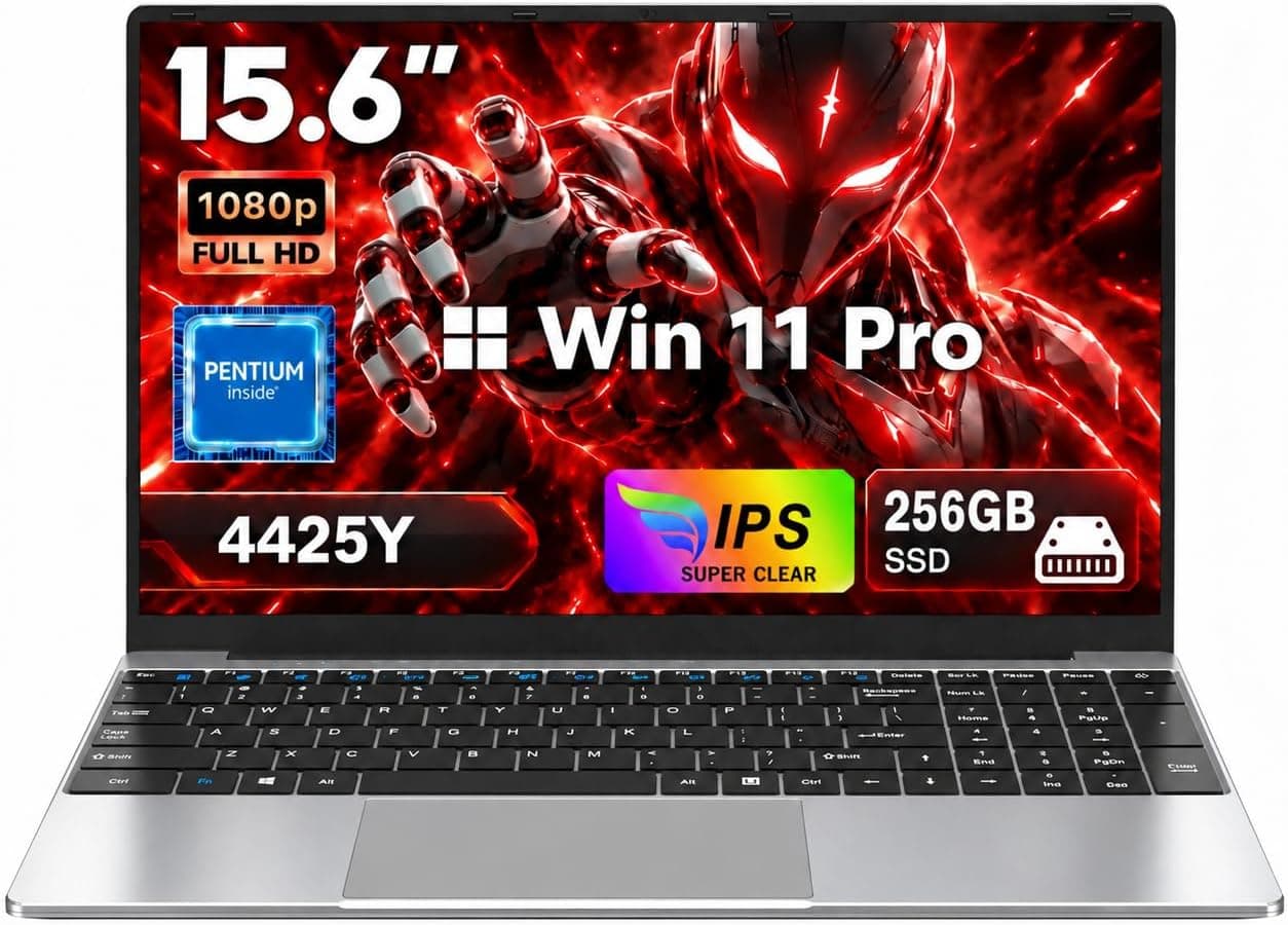 15,6 Pulgadas Ordenador Portátil Laptop FHD, 4425Y, 16GB RAM, 256GB SSD
