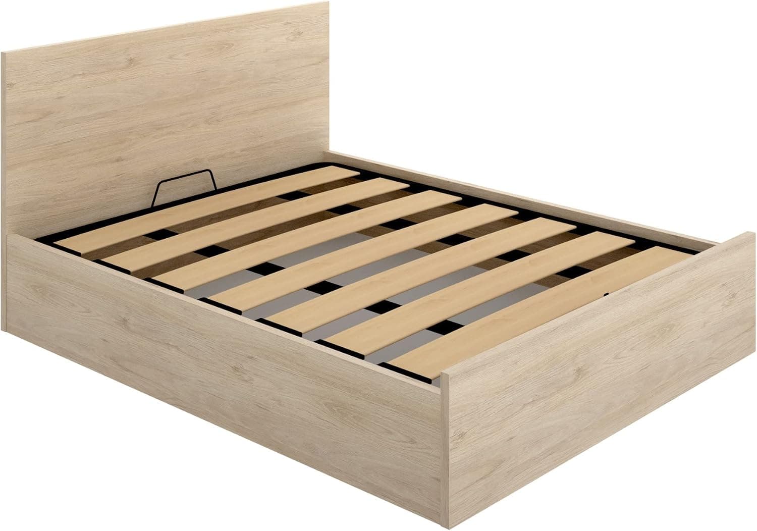 DEKIT GRUPO RIMOBEL VASA Cama Canapé 150x190, Melamina, Roble Natural, De matrimonio-150x190 cm