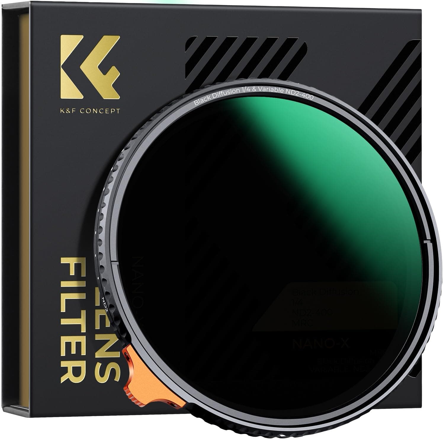 K&F CONCEPT Nano-Xcel 82mm Filtro ND2-400 Variable &Black-Mist 1/4 2 en 1