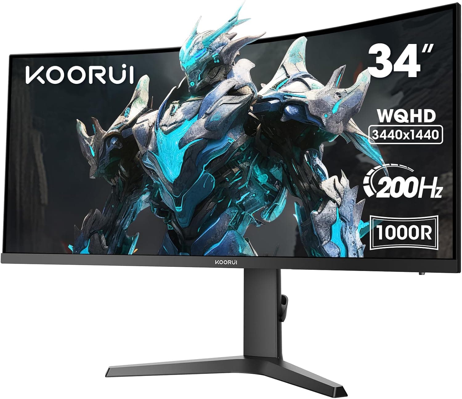 KOORUI Gaming Monitor 34 Pulgadas Curvo 200Hz WQHD HDR400 Pip PBP HDMI/DP