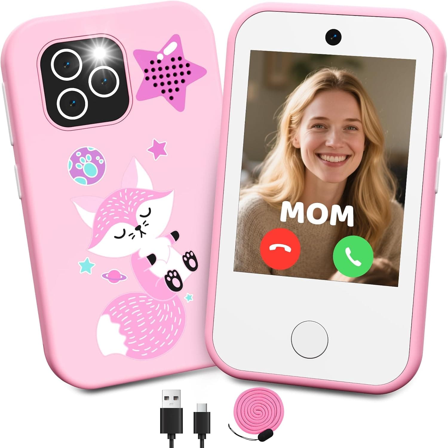 CHAKEYAKE Smartphone Niños 4G sin Contrato, Movil para niños con Llamadas, Doble Cámara, Pantalla Táctil HD 2.8", Reproductor MP3, Linterna, Juegos Educativos, Regalo para Niños Y Niñas de 3-12 Años