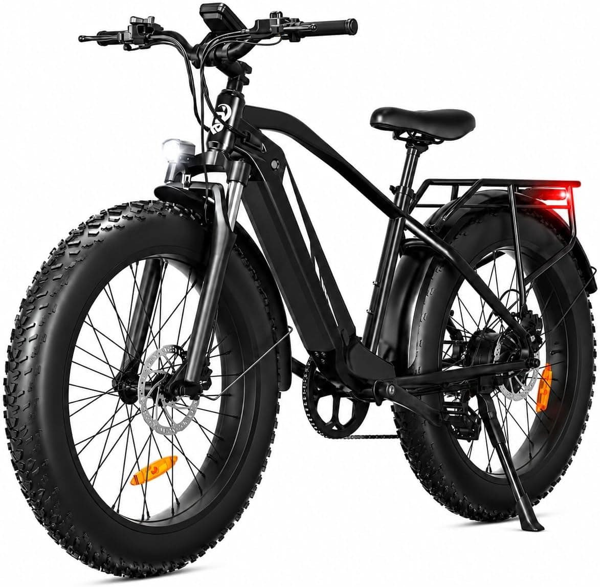 Bodywel D6 Bicicleta Eléctrica, 26x4.0 Fat Bike Bici Electrica Adultos Montaña, Batería de 48V 15Ah, Motor 250W, 7 Velocidades, Horquilla de Suspensión, Frenos de Disco Hidráulicos