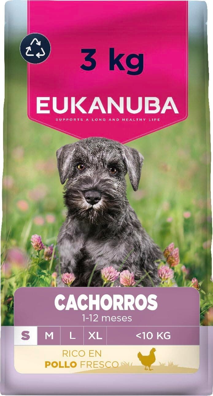 Eukanuba, alimento seco para Cachorros con Pollo Fresco para Razas pequeñas - Alimento seco Premium para Perros Junior, 3 kg