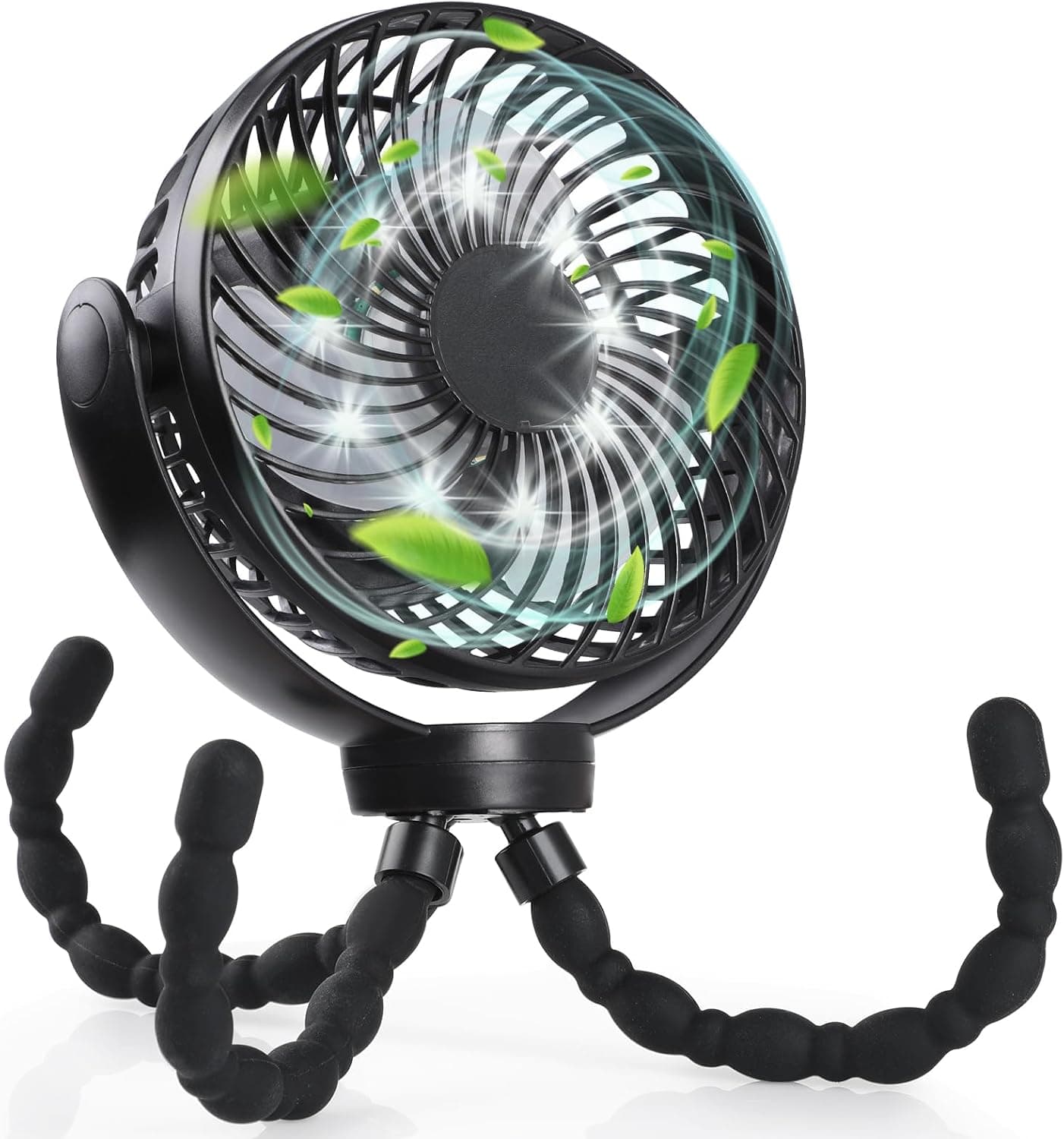 Hianjoo Ventilador para Cochecito con Luz LED Ventilador de Escritorio