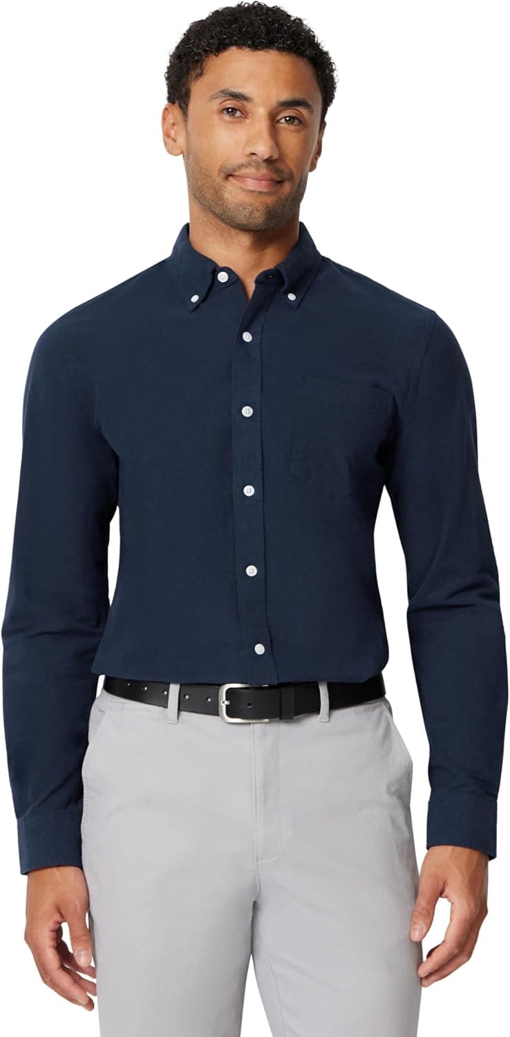 Amazon Essentials Hombre Camisa Oxford de Manga Larga de Corte Estándar 100% Algodón