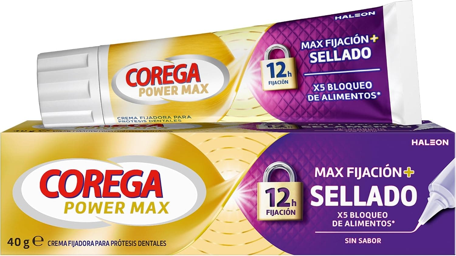 Corega Max Fijación + Sellado, Crema Prótesis Dentales, 70 g