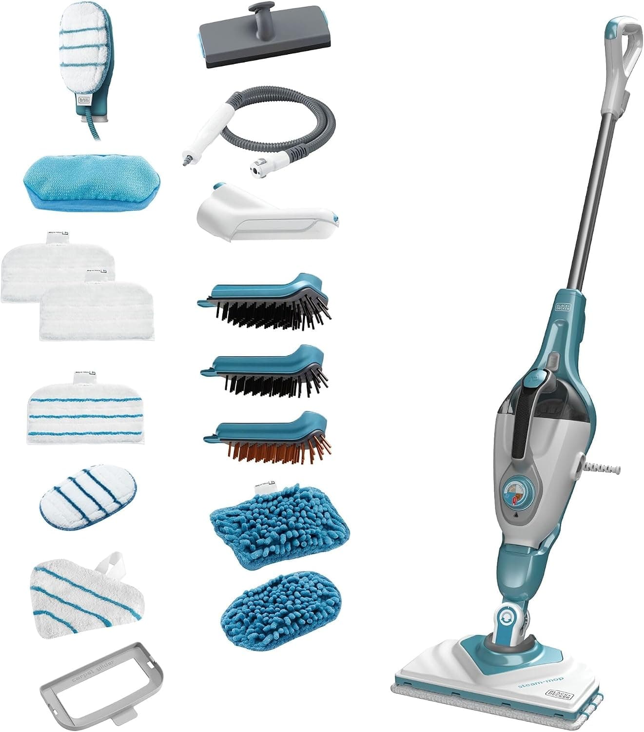 BLACK+DECKER Mopa de vapor multifunción 2 en 1, BHSM1615DAM-QS