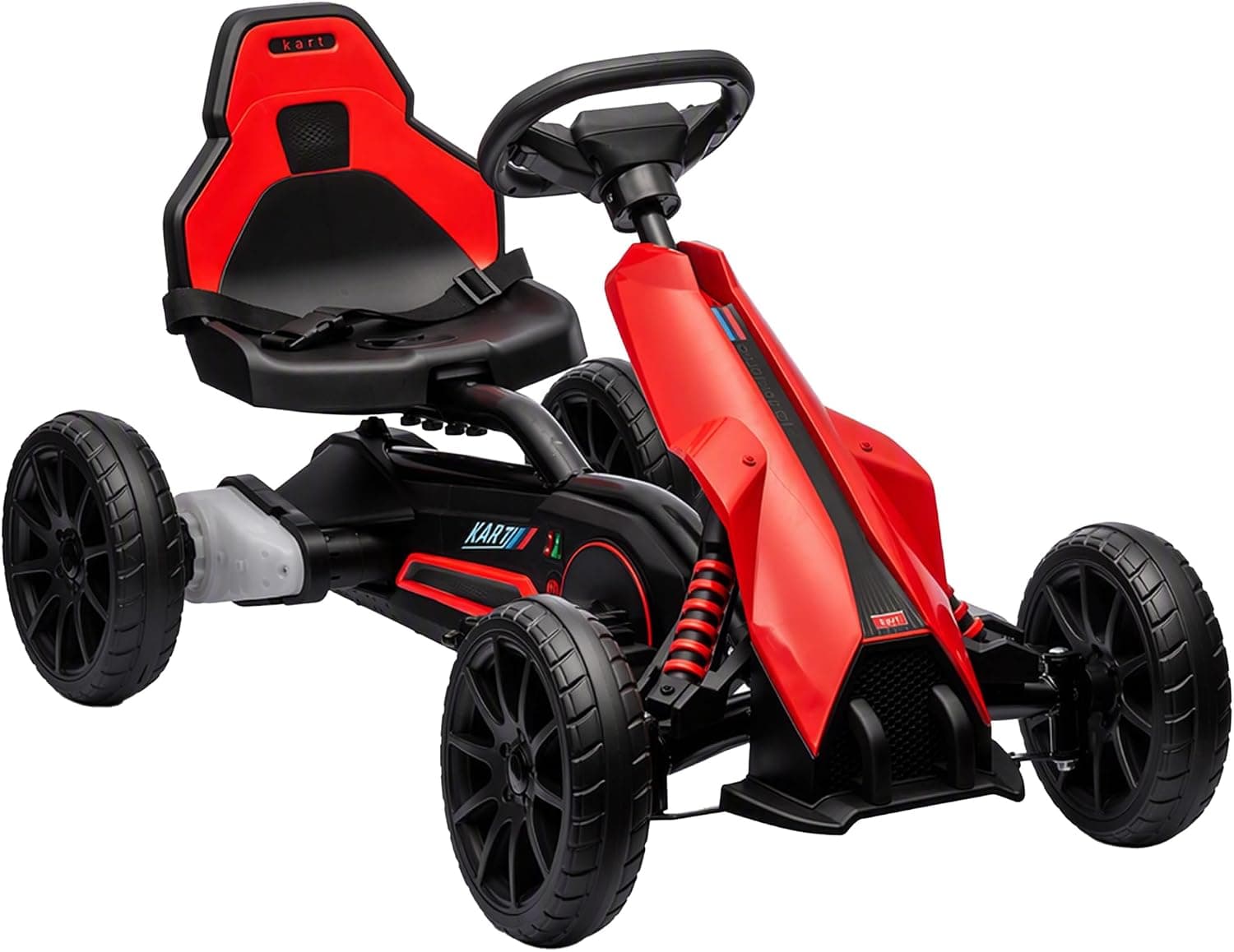 HOMCOM Go Kart Coche Eléctrico para Niños 3-8 Años 12V 100x58x58,5 cm Rojo