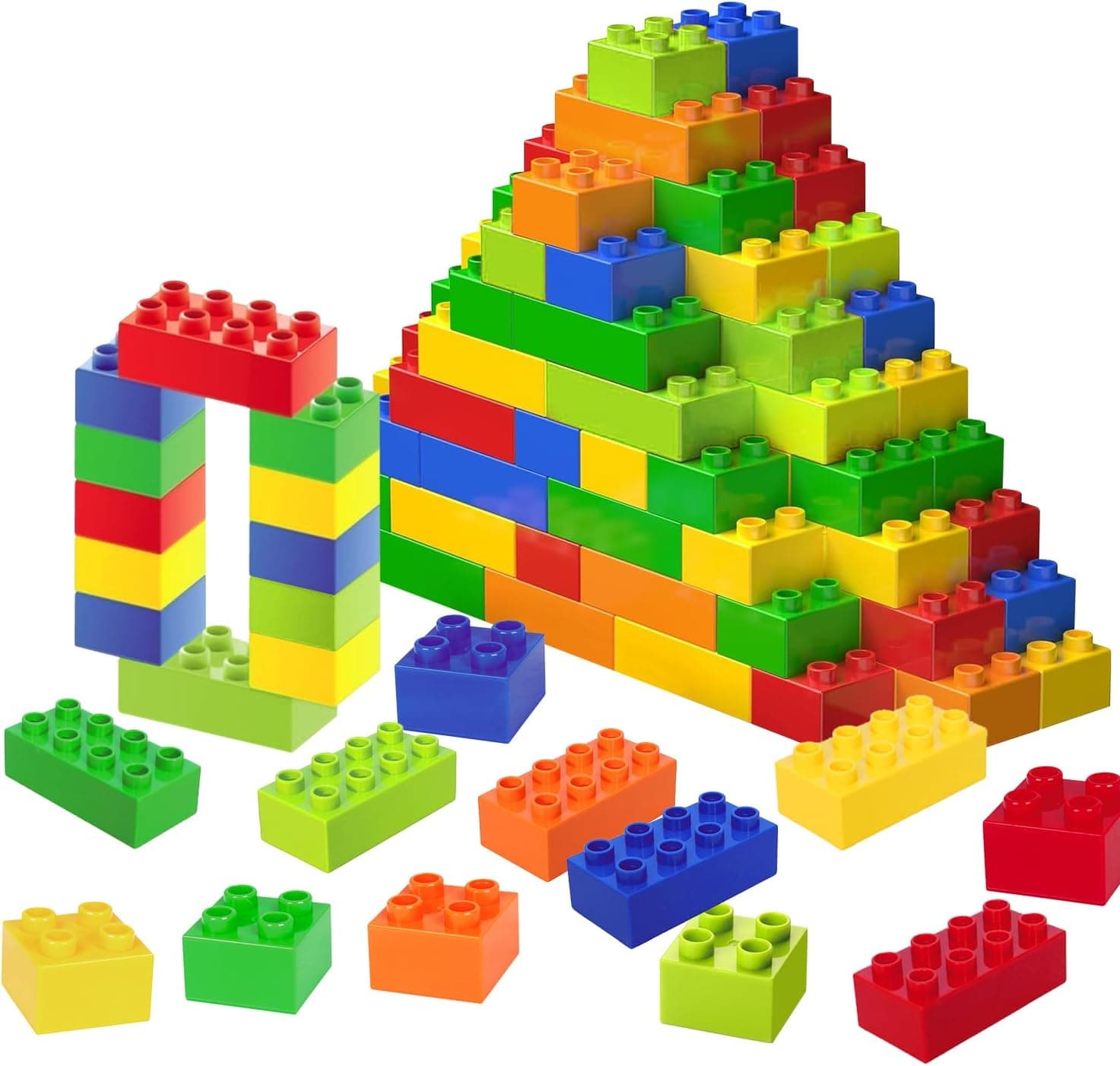 Cabeeskii Bloques de construcción Grandes, 60 Piezas, 6 Colores, 2 tamaños