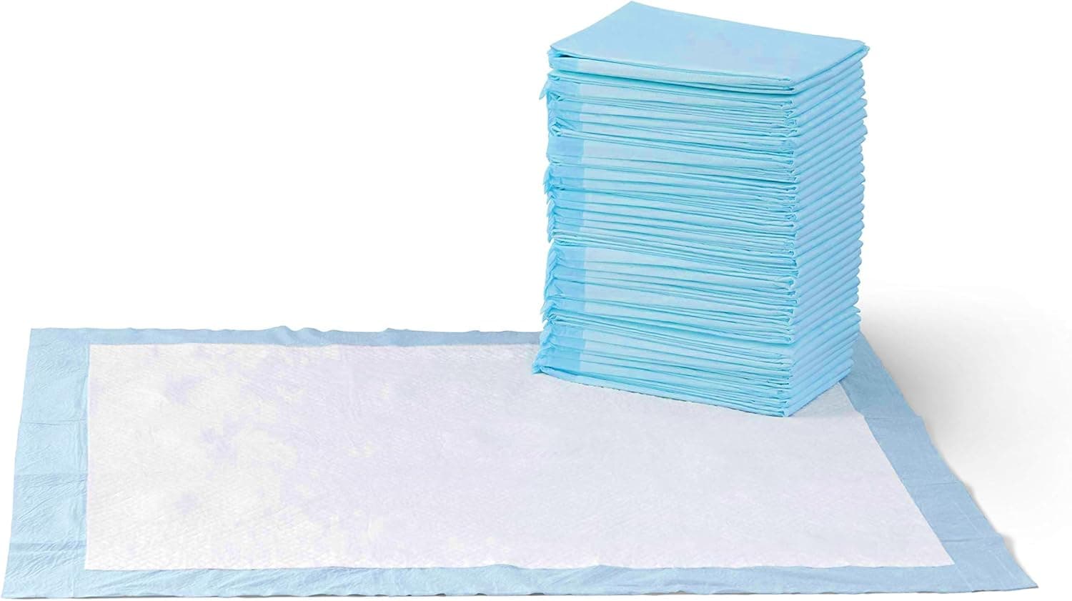 Amazon Basics Almohadillas de adiestramiento de Perros y Cachorros, diseño de 5 Capas a Prueba de Fugas con Superficie de Secado rápido, XL, 60 Unidades, Azul, Extragrande