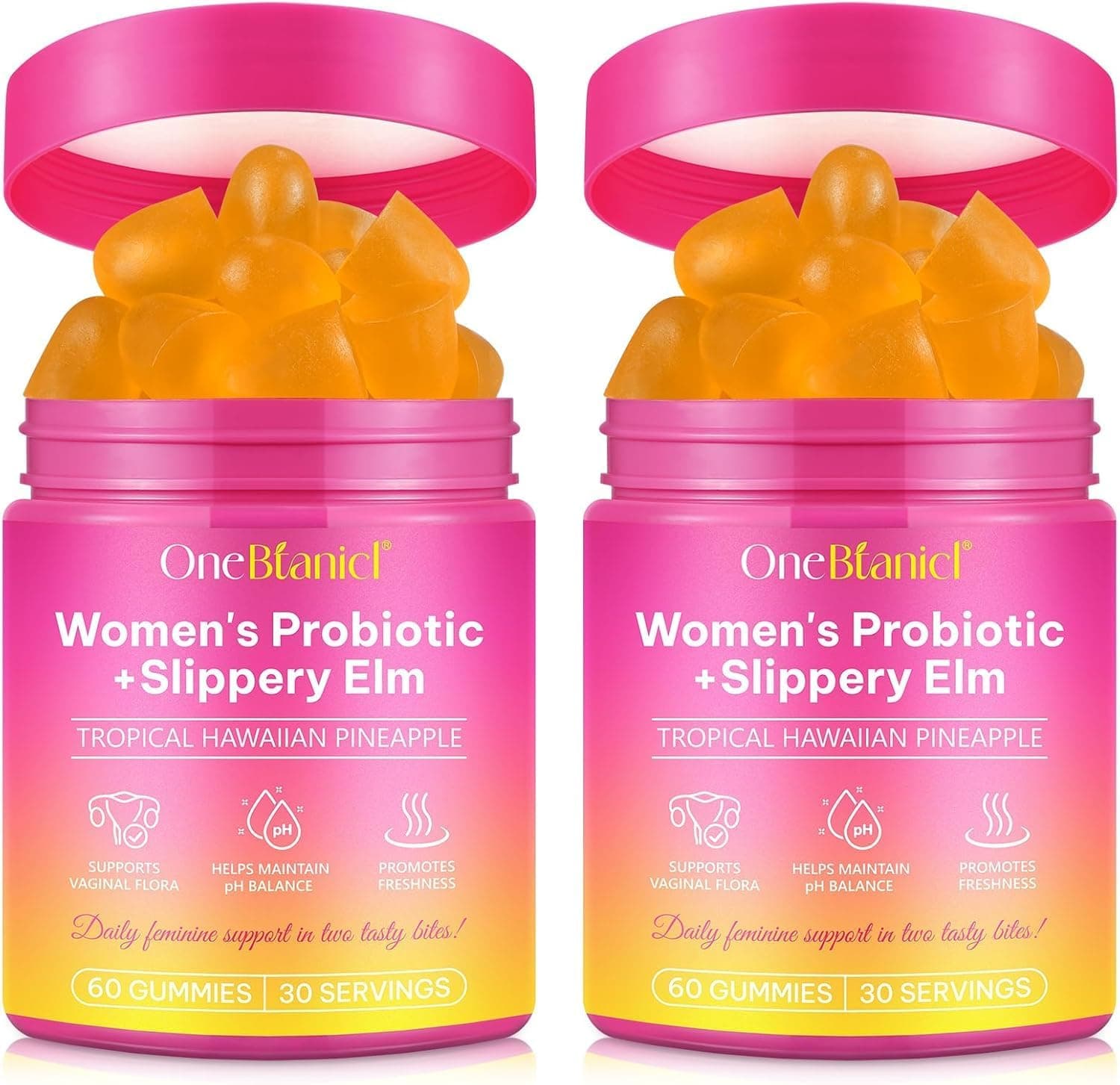 Probióticos Vaginales para Mujeres con Equilibrio de pH con Prebióticos y Mezcla de Probióticos Lactobacillus, Sabor a Piña, Que Promueven un Olor Vaginal Saludable y la Salud Intestinal (2)