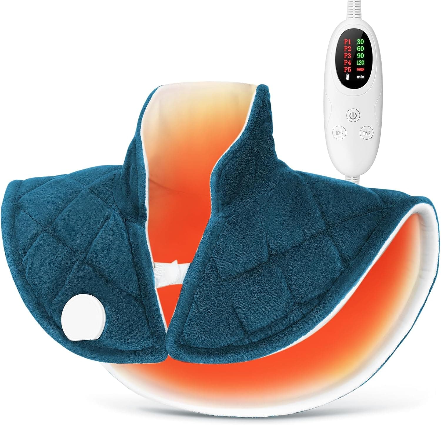 Almohadilla Térmica Cuello con Calentamiento Rápido, Temperatura Ajustable (40-60°C), Uso para Cuello, Hombros y Espalda, Apagado Automático y Lavable a Máquina, 55x45