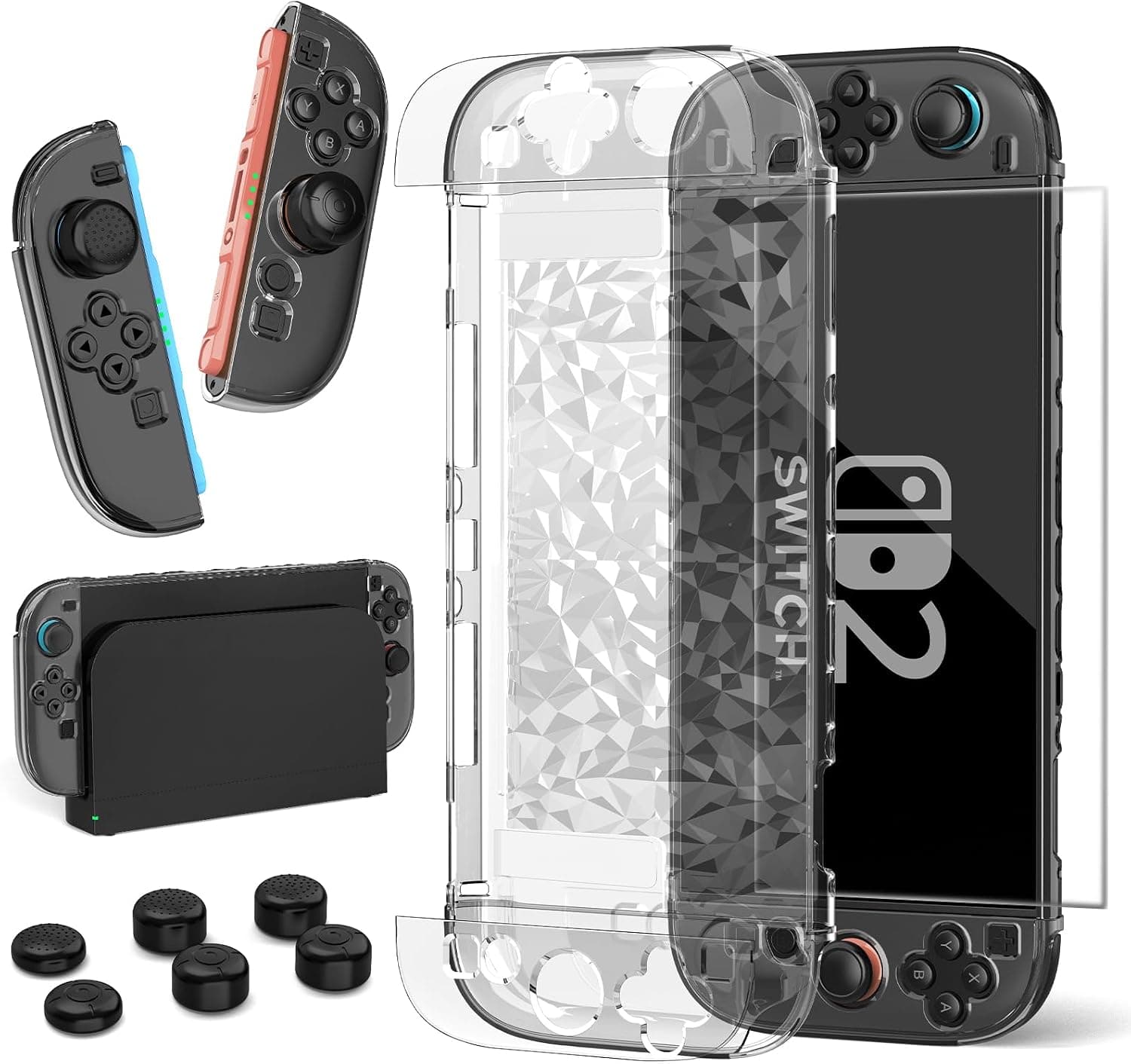 HEYSTOP Carcasa para Nintendo Switch 2 Dockable PC Funda Transparente