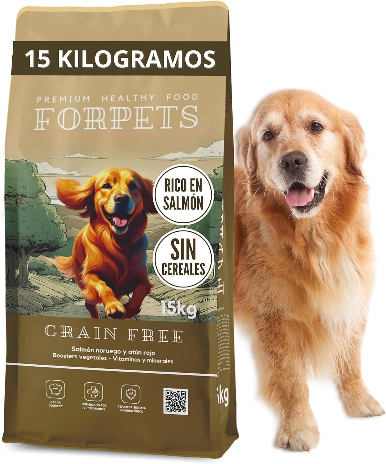 FORPETS Pienso Hipoalergénico para Perros, Salmón y Atún, Sin Cereales 15kg