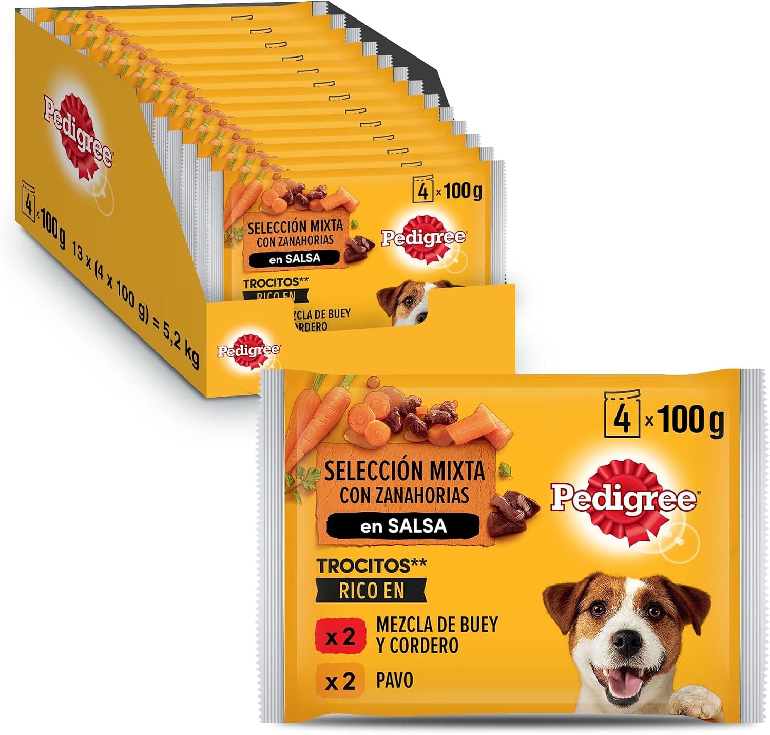 Pedigree Comida Húmeda para Perros Selección Carnes Mixtas en Salsa Multipack 13x4x100g