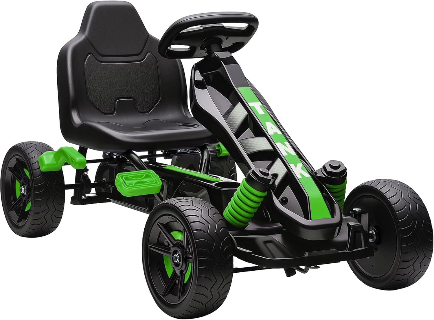 AIYAPLAY Kart Pedales para Niños Embrague Automático +3 Años 50 kg Verde