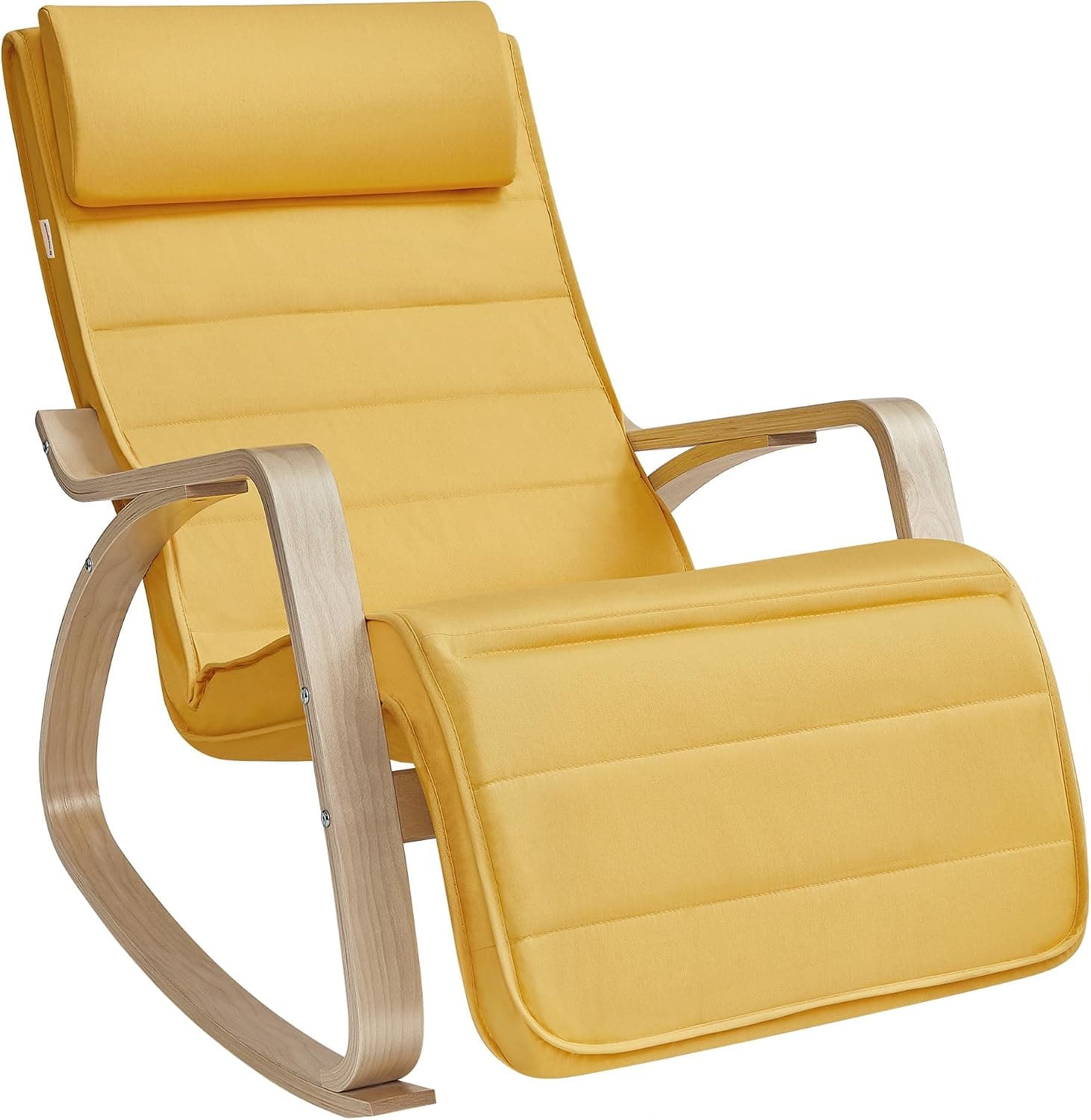 SONGMICS Silla Mecedora, con Apoyabrazos de Madera de Abedul