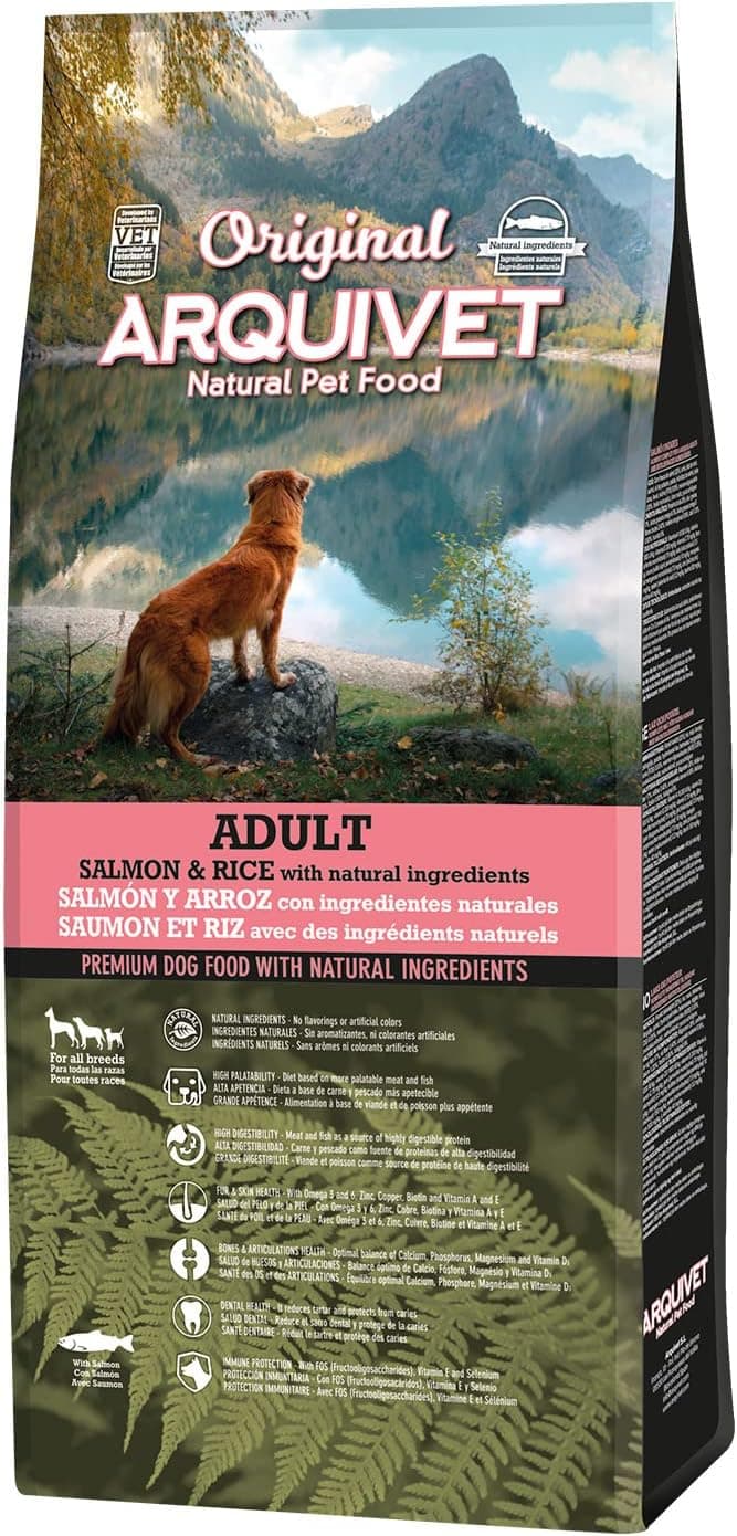 Arquivet Original Adult - Pienso para Perros Adultos - Salmón y Arroz - Marrón, 12 kg (Paquete de 1)