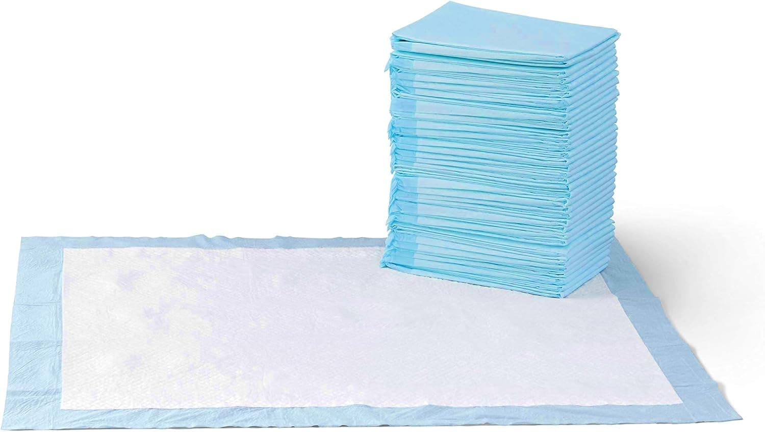 Amazon Basics Almohadillas de adiestramiento de perros y cachorros, 40 Unidad, diseño de 5 capas a prueba de fugas con superficie de secado rápido, XL, Azul