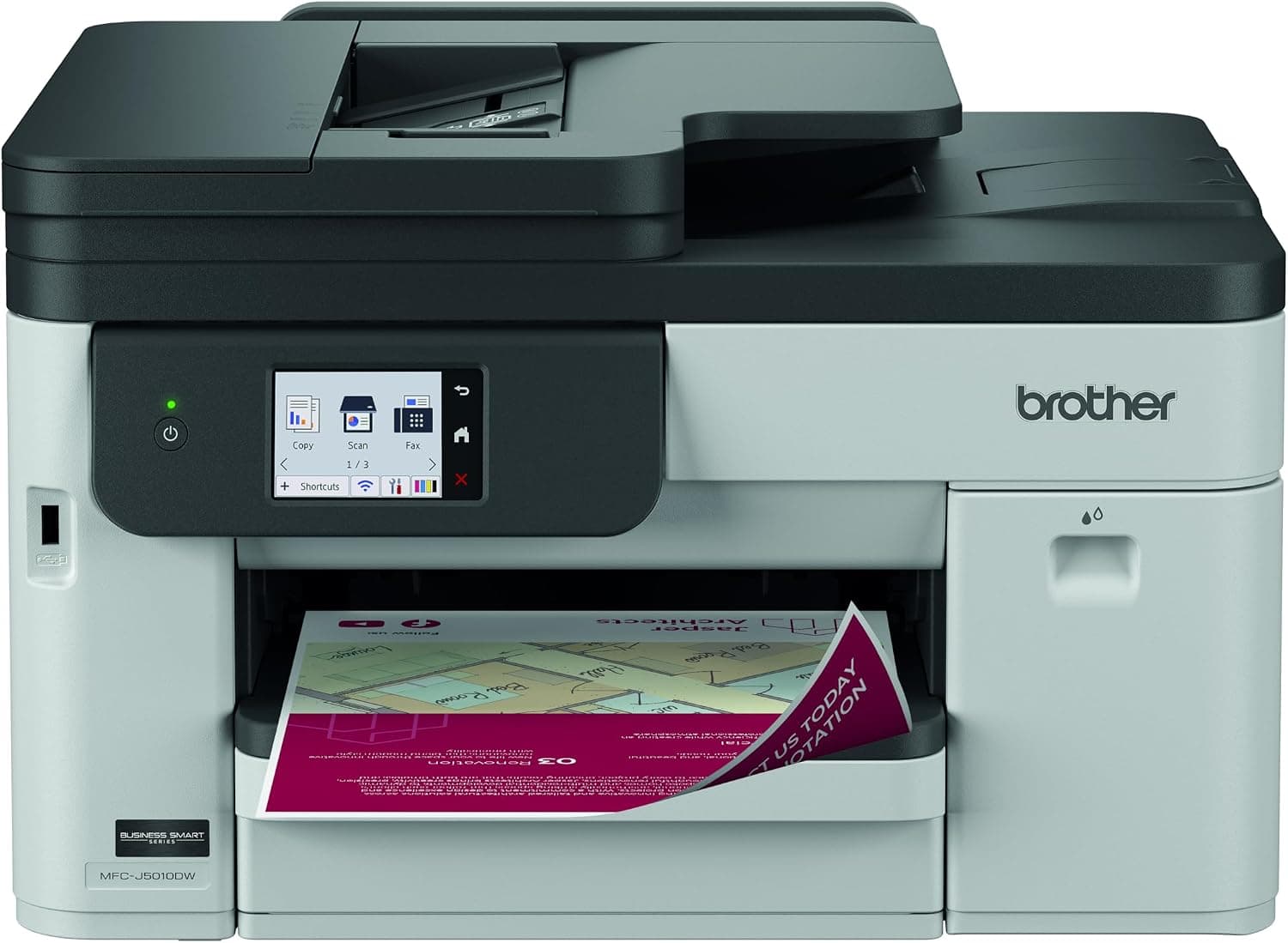 Brother MFC-J5010DW 4 en 1 Business Ink - Dispositivo multifunción | Conectividad USB, WiFi y LAN. Imprima, escanee, copie y fax a Doble Cara automáticamente