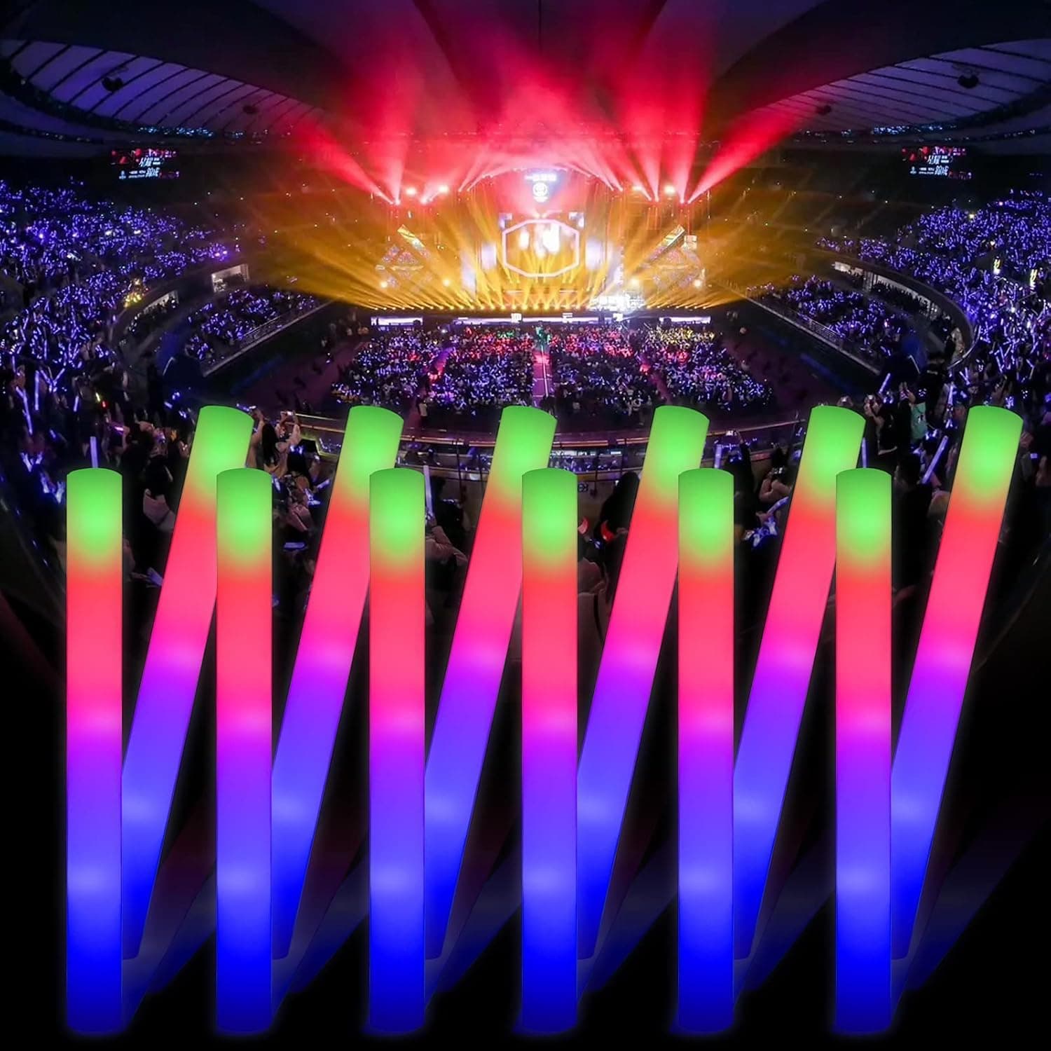 102pcs Party Glow Sticks, Lightstick Stray Kids, barras luminosas para fiestas- Hora Loca y Tubos LED para Graduación,,Für Hochzeiten,Partys,Geburtstag ge,Feste