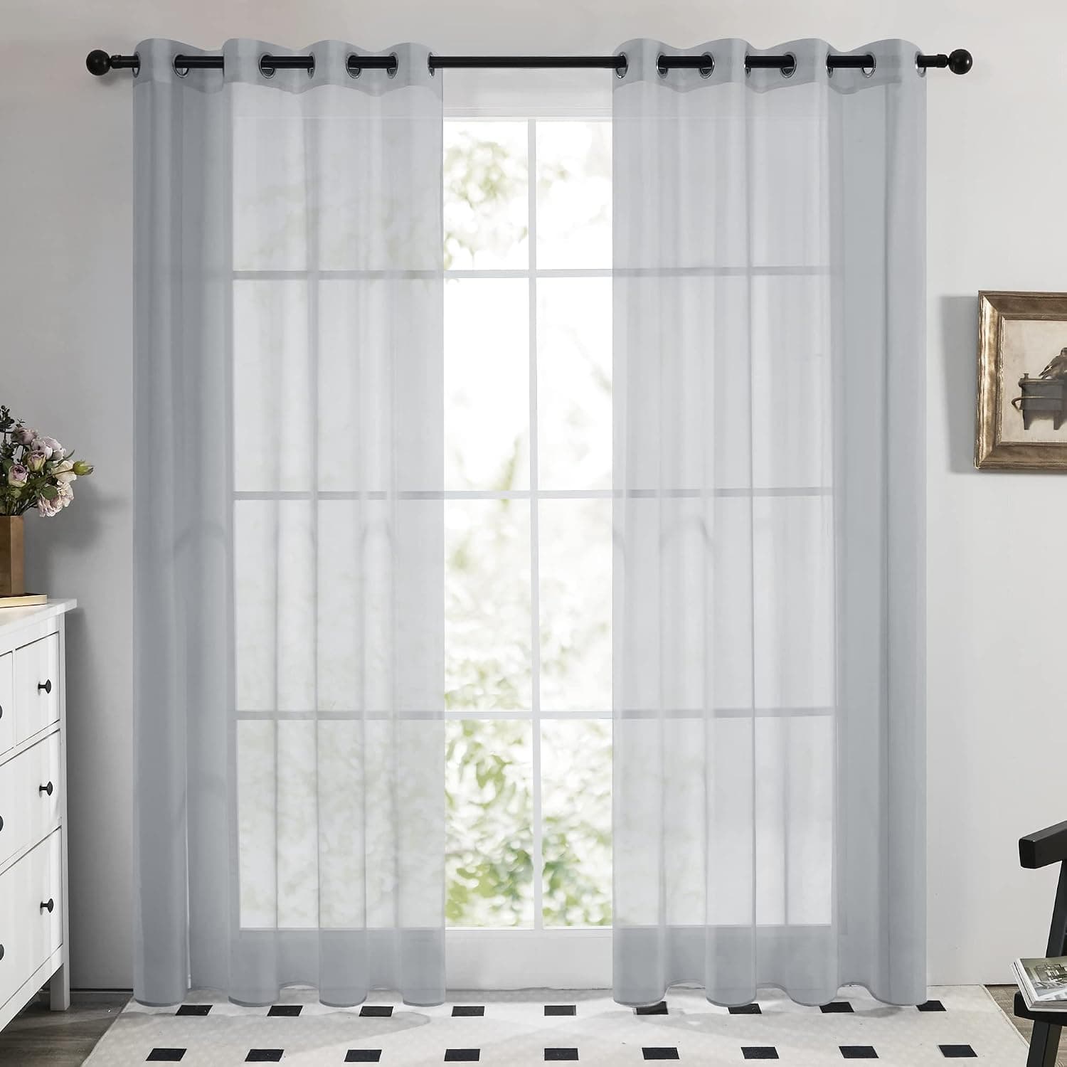 Deconovo Cortinas para Salón Modernas, 2 Piezas, 140x280 cm, Gris
