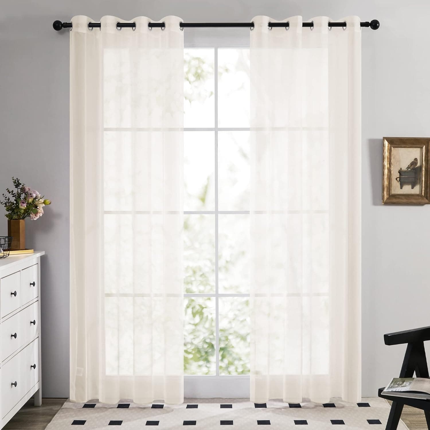 Deconovo Cortinas para Salón Modernas, 2 Piezas, 140x180 cm, Beige