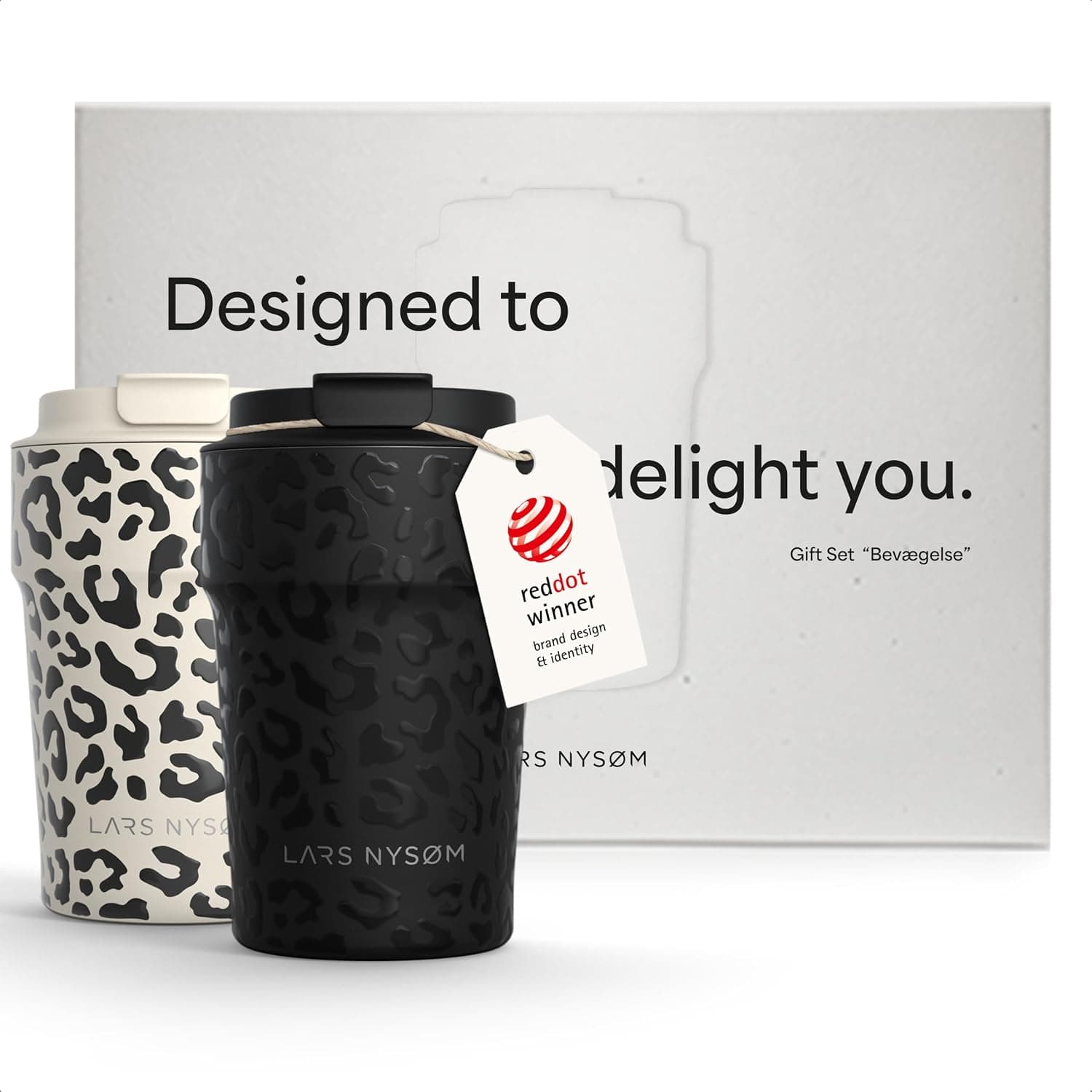 LARS NYSØM Set de Regalo de Tazas de Café Térmicas Para Llevar - 2 x 380ml
