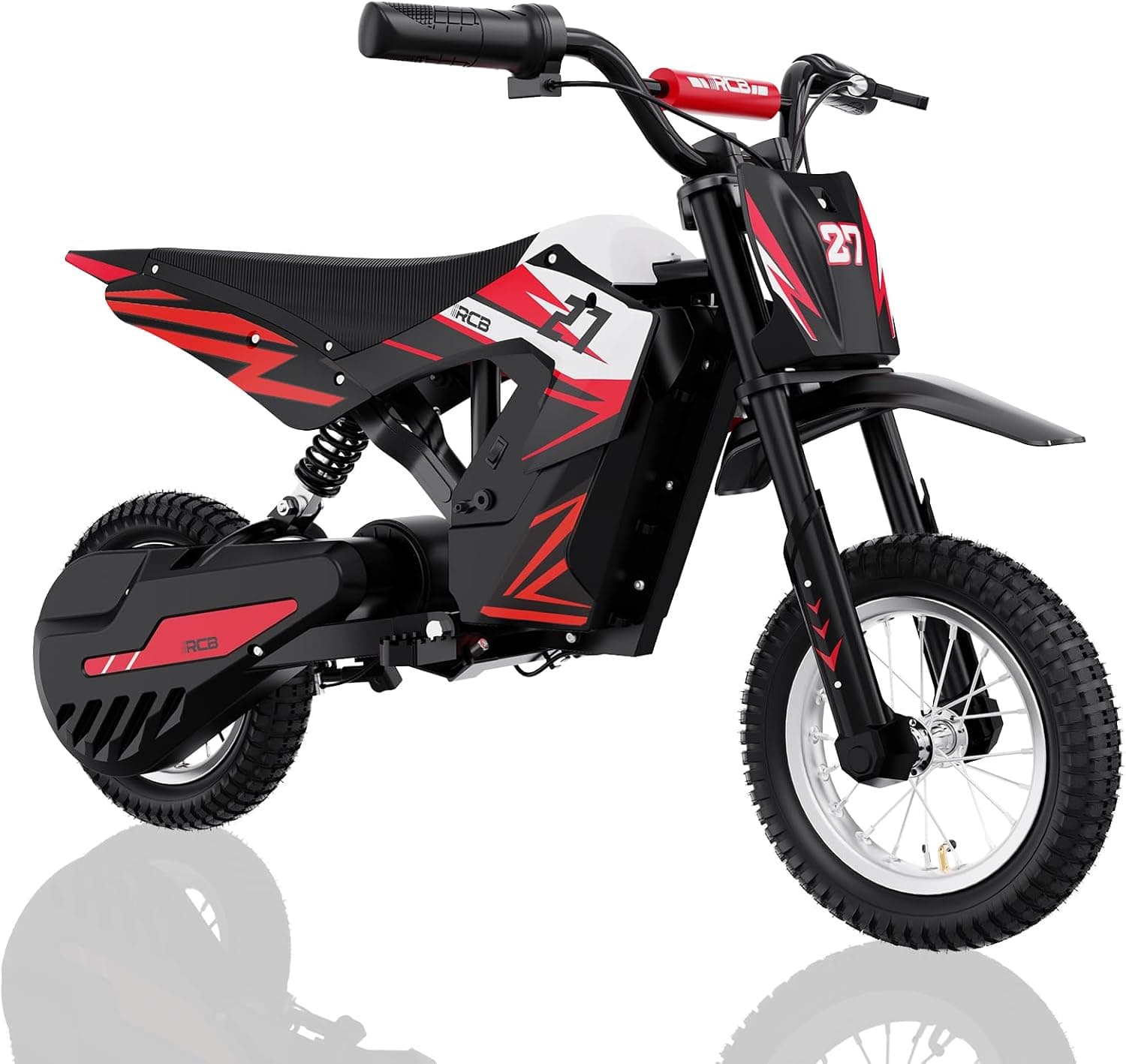 RCB TECH R9X Moto Eléctrica Infantil,3 Modos de Velocidad, máx 25 km/h, Autonomía máxima 17KM, Neumáticos de 12 Pulgadas, Bicicleta de Motocross para Niños