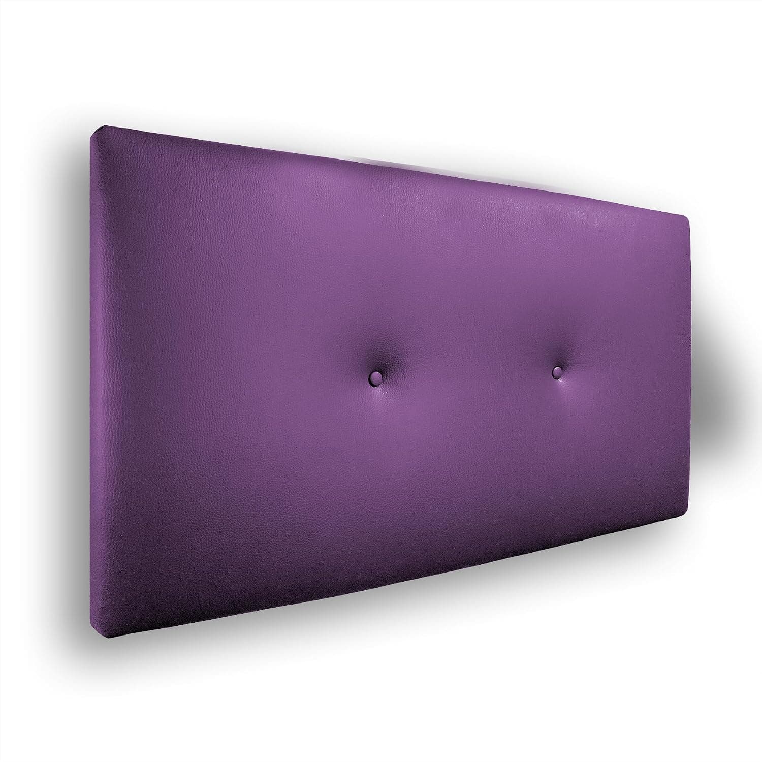 Silcar Home - Cabecero de Cama 90 Morado - Tapizado, Estructura Madera, Hilera Botones Estilo Moderno - Fácil Instalación, Acolchado Confort - 90 cm, Polipiel Morado