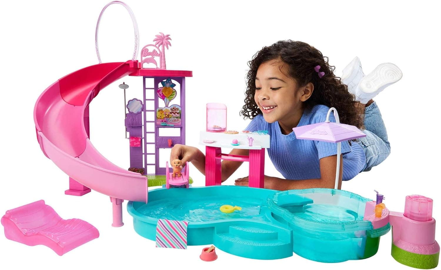 Barbie Dream Pool Set de juego piscina y accesorios temáticos