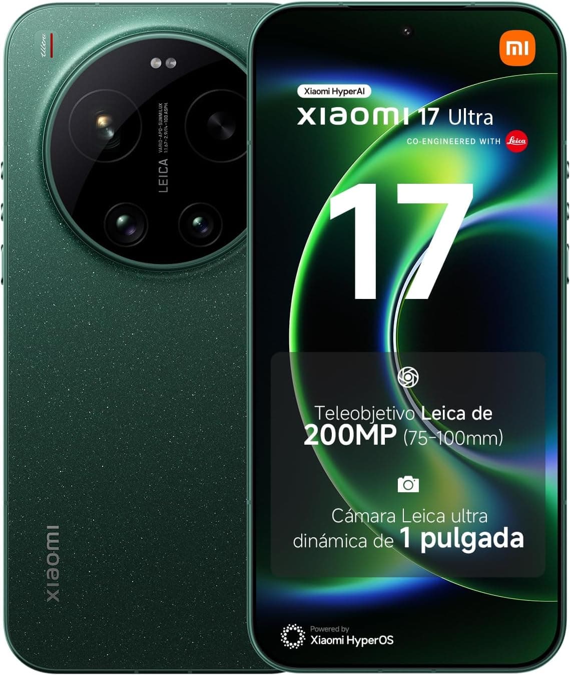 XIAOMI 17 Ultra Smartphone de 16+512GB Verde Teleobjetivo Leica de 200 MP