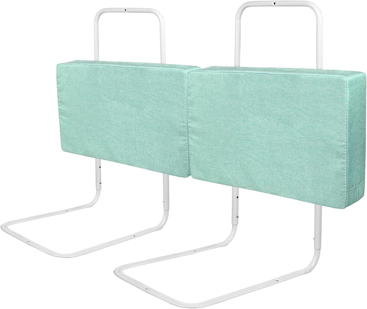 UISEBRT 2 barreras de cama de 50 cm, para protección contra caídas, altura regulable mediante 5 agujeros, para niños de distintas edades y bebés, 100 cm, verde
