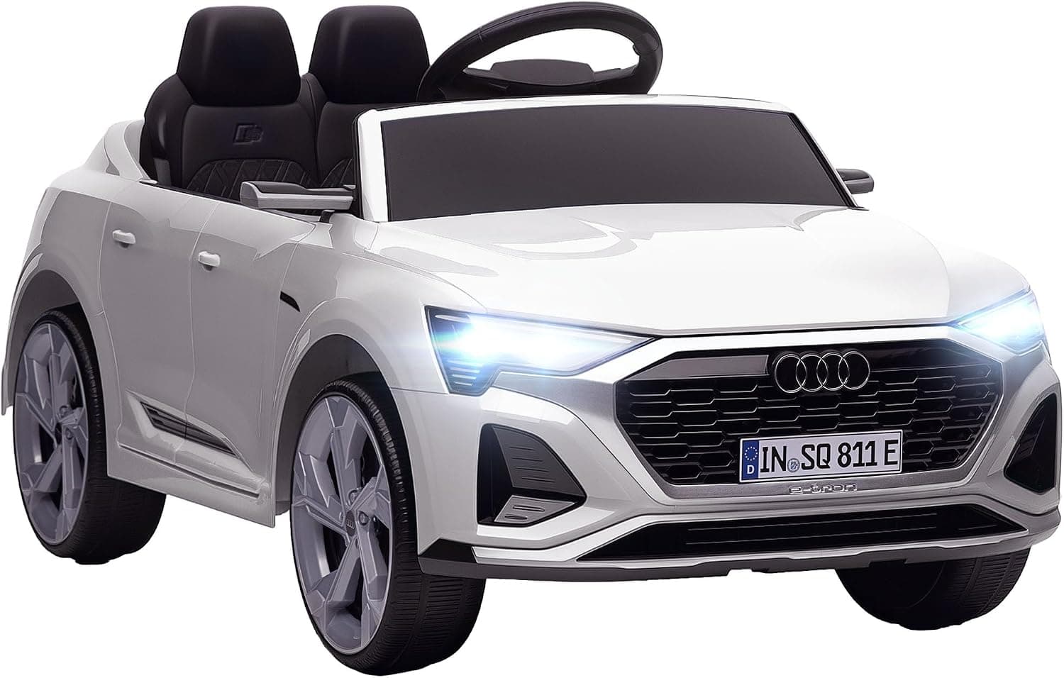 AIYAPLAY Coche Eléctrico para Niños Audi Q8 Etron Sportback 12V Blanco
