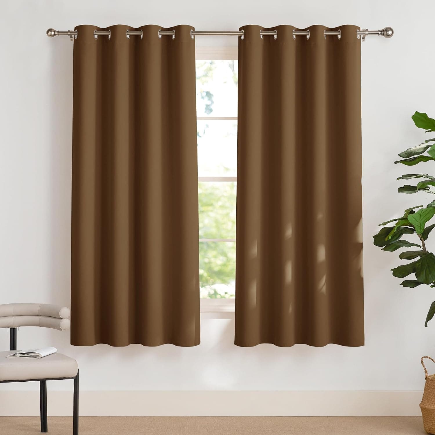 PONY DANCE Cortinas Cortas Opacas para Ventana,140x175cm(AnxAl)