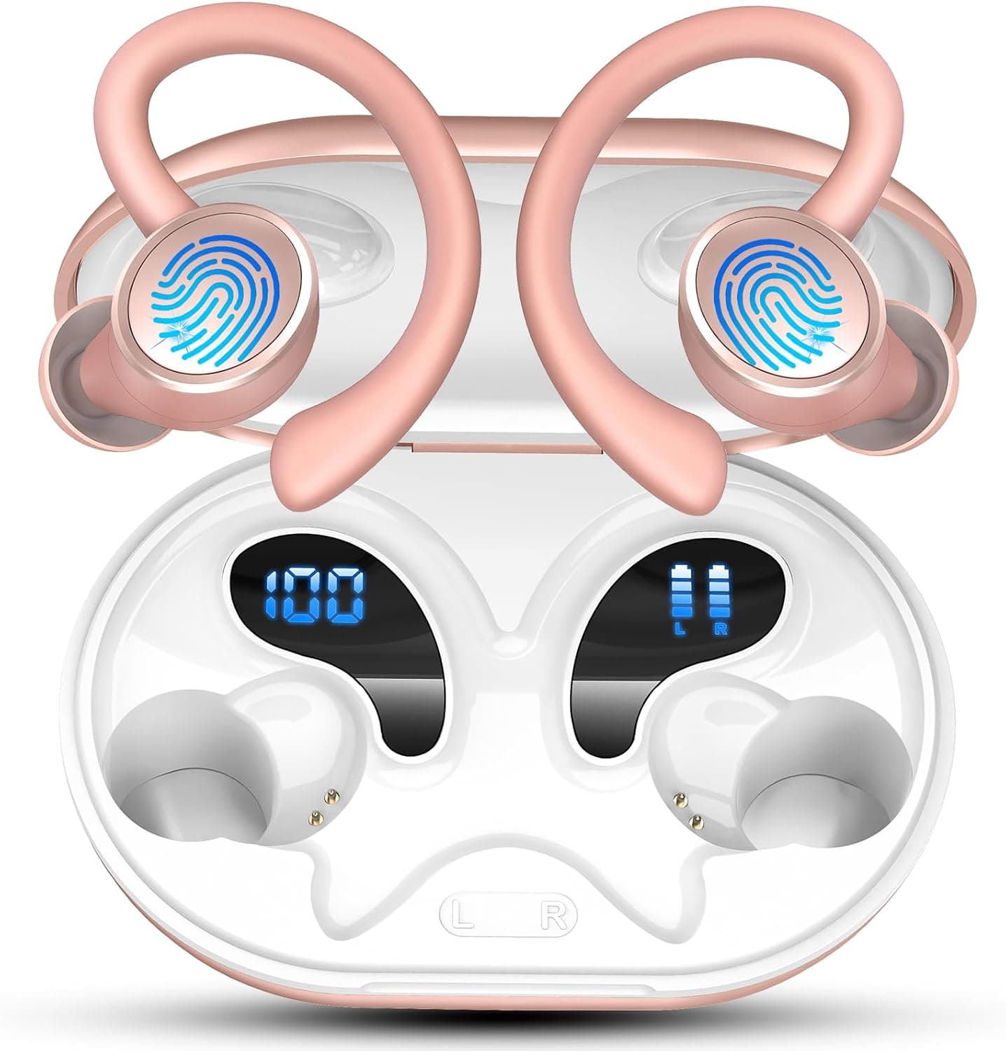 Matast Auriculares Inalambricos Deportivos, 2026 Auriculares Bluetooth 5.4 HiFi Estéreo con 4 HD Mic, 50H Cascos Inalambricos Bluetooth