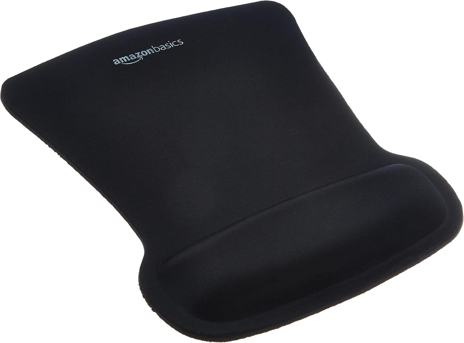 Amazon Basics Irregular Alfombrilla para ratón con reposamuñecas de Gel, 20 x 25 cm, Negro
