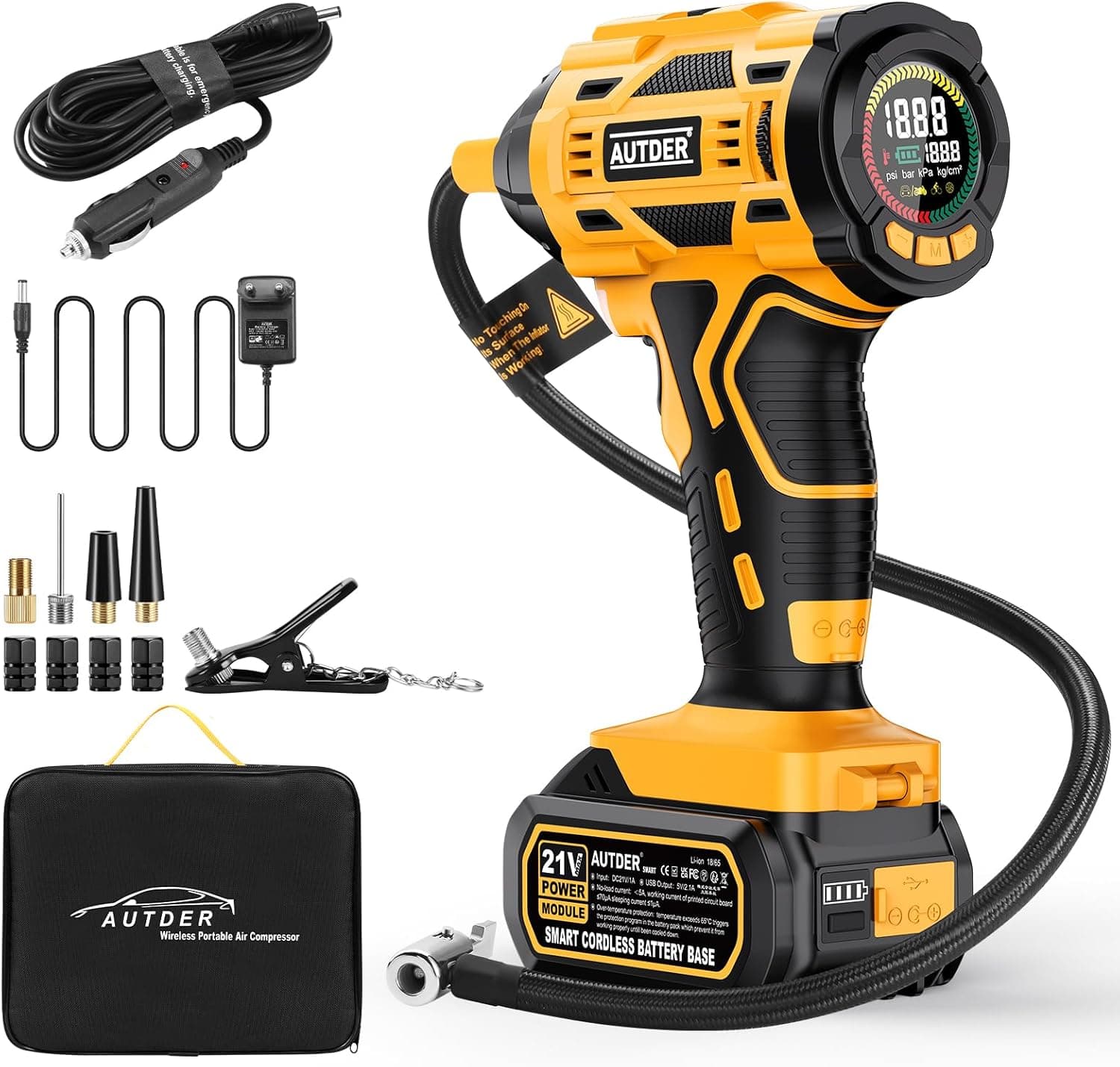 AUTDER Inflador de Neumáticos Portátil 180 PSI
