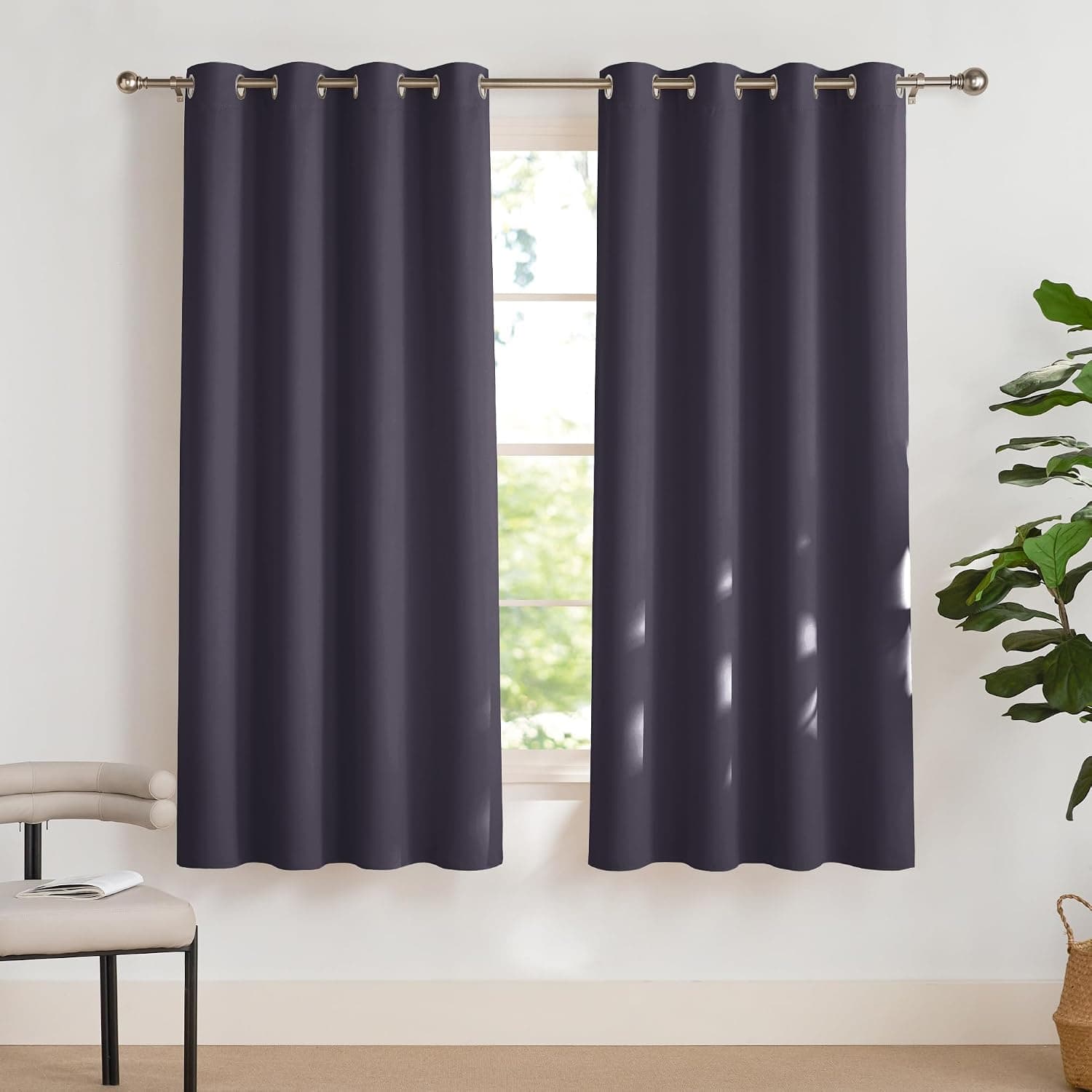 PONY DANCE Cortinas Cortas Opacas para Ventana,140x175cm(AnxAl)