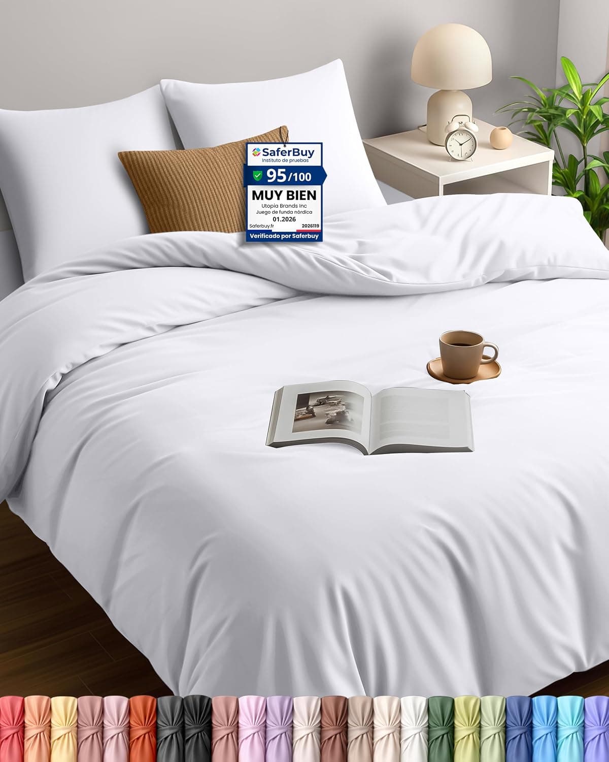 Utopia Bedding Funda Nordica Cama 150 220x240, Blanco