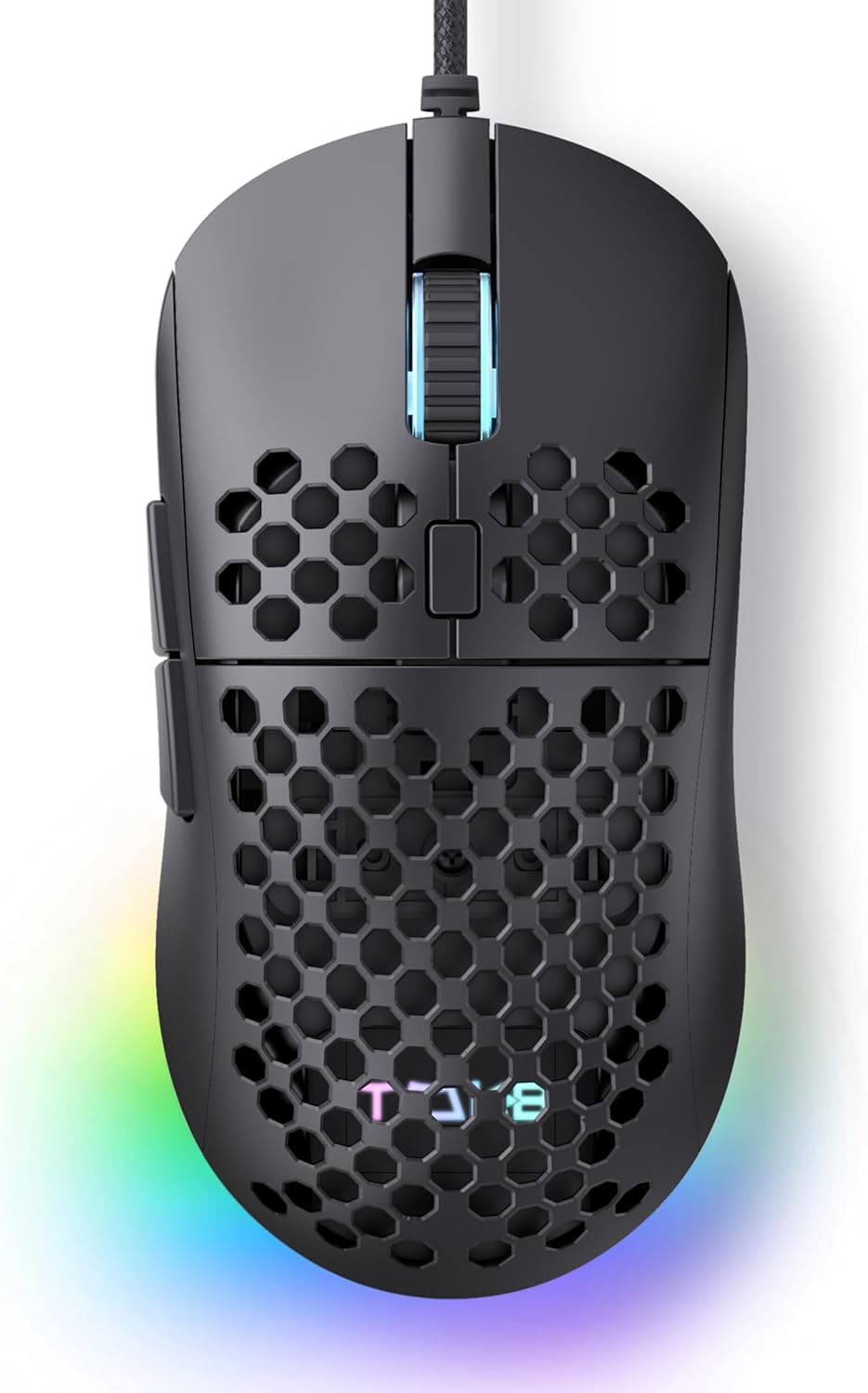 Dierya × TMKB M1SE Ratón Gaming,12800 dpi Gaming Mouse, 6 Botones programables Raton, RGB Personalizable Ratón Gaming con Cable, Mouse ergonómico con Cable PC Ordenador - Negro