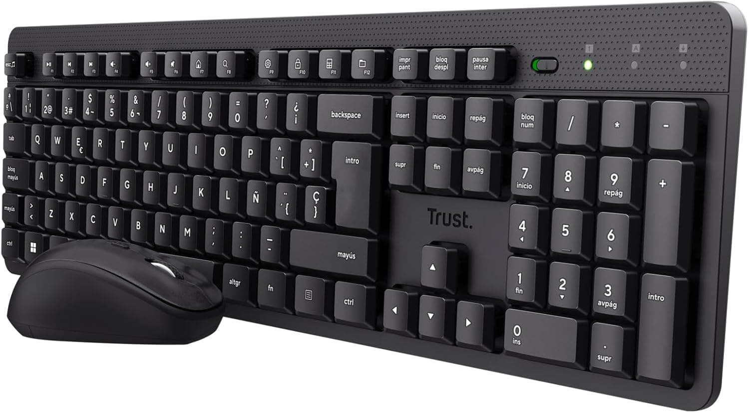 Trust Ymo II Pack Teclado y Ratón Inalámbrico QWERTY Español, Negro
