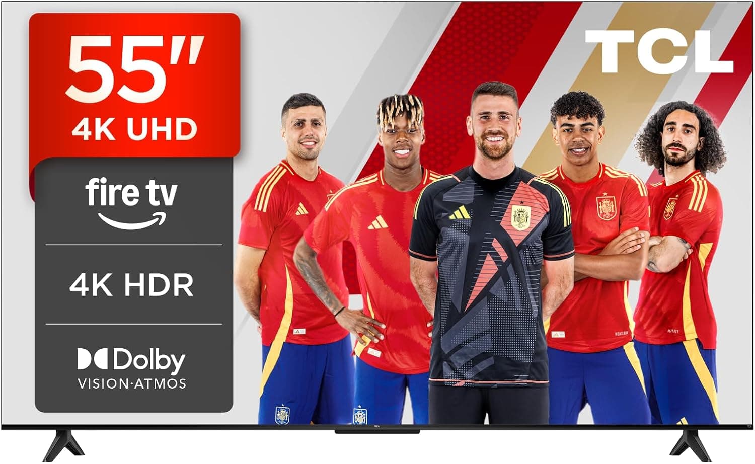 TCL 55PF650A Televisor 55 Pulgadas 4K UHD, Smart TV con Fire TV, Dolby Vision y Atmos, AirPlay 2, HDR10, DTS, Game Master, Control por Voz Alexa